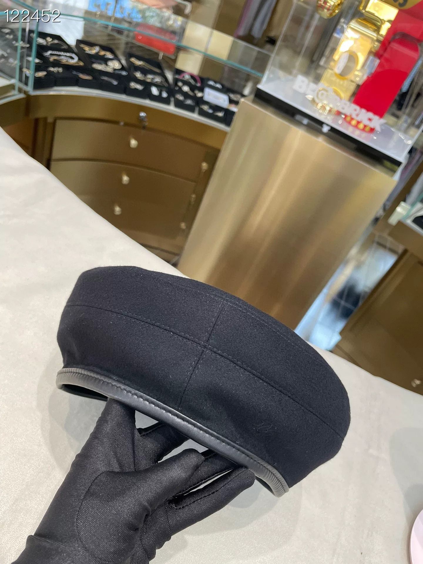 Hermes Hermès Black Wool Beret Size 59 Size ONE SIZE - 3 Thumbnail
