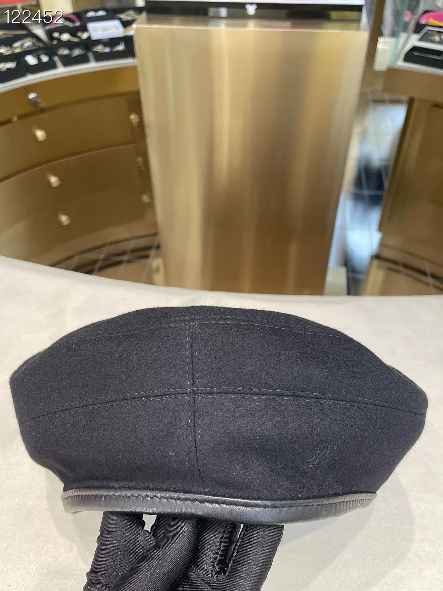 Hermes Hermès Black Wool Beret Size 59 Size ONE SIZE - 5 Thumbnail