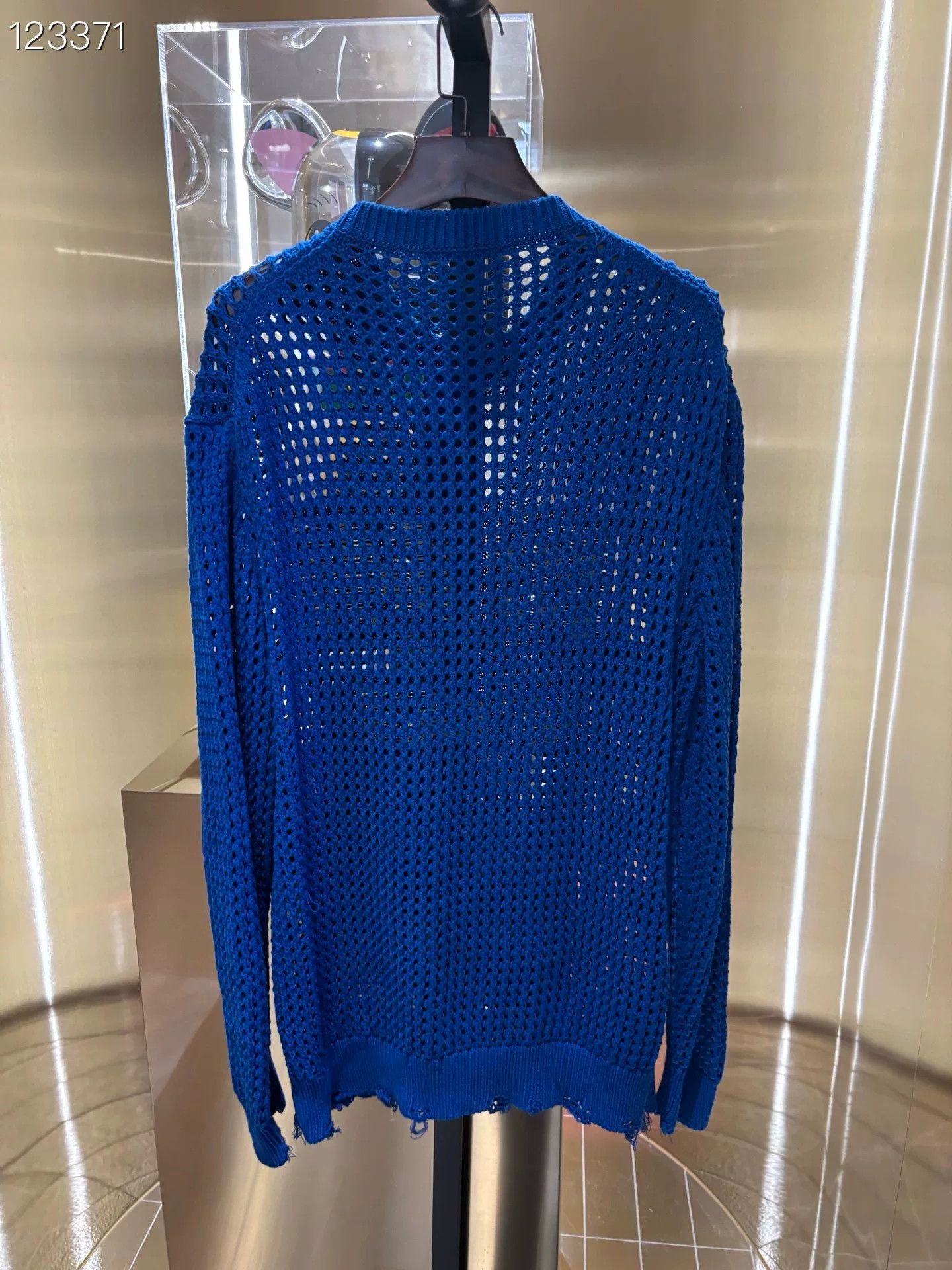 Givenchy Givenchy Blue Logo Hollow Knit Sweater Size US M / EU 48-50 / 2 - 2 Thumbnail