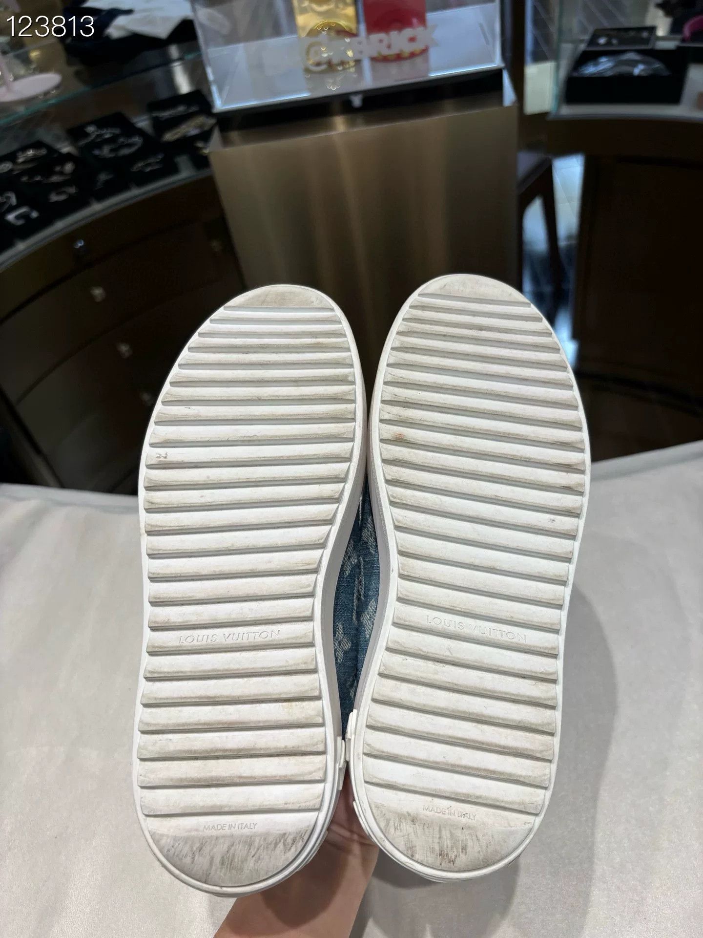 Louis Vuitton Louis Vuitton Time Out Denim Monogram Sneakers Size US 4.5 / IT 34.5 - 6 Thumbnail