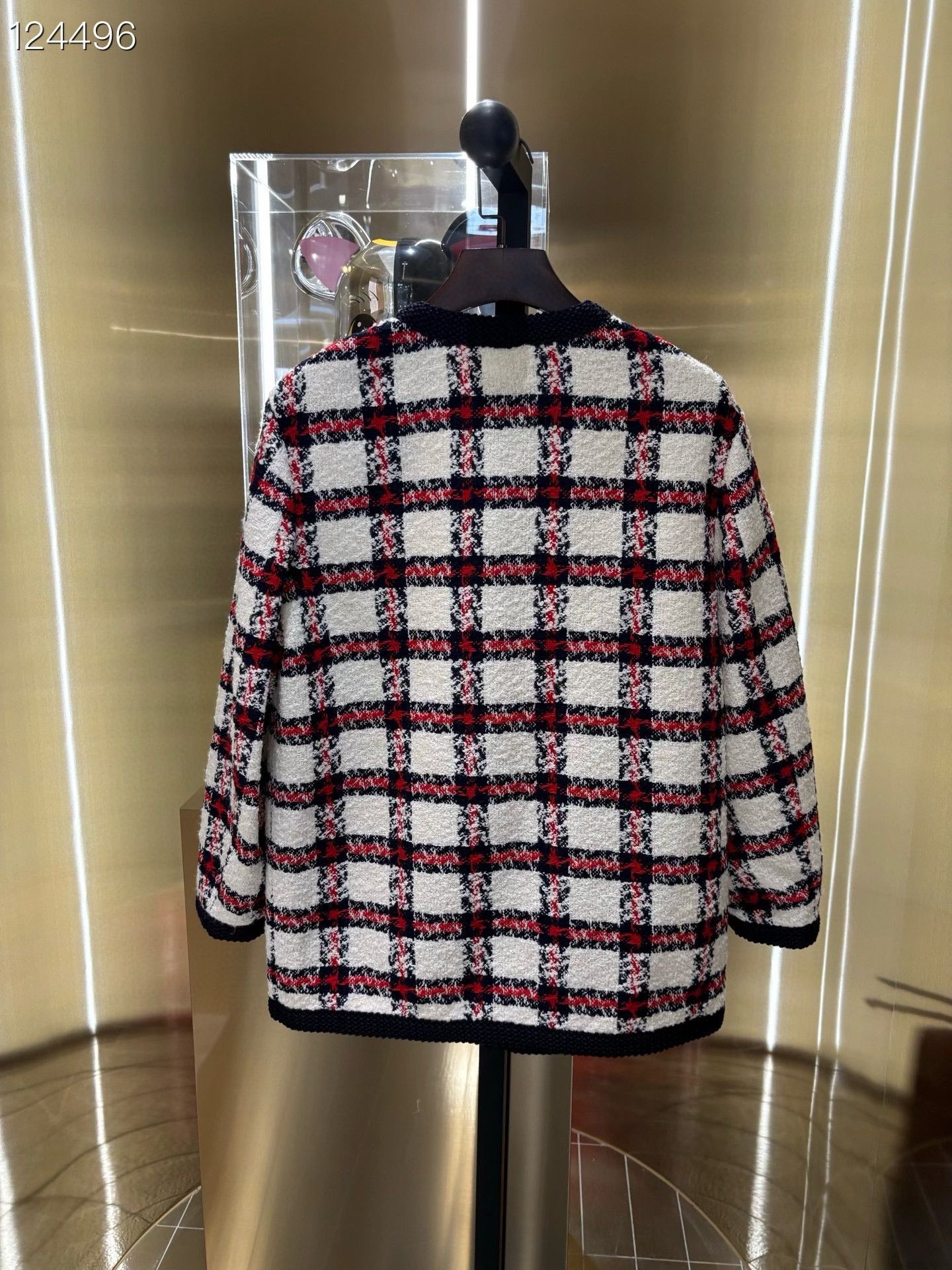 Gucci Gucci Red White Plaid Tweed Coat Size US XS / EU 42 / 0 - 2 Thumbnail