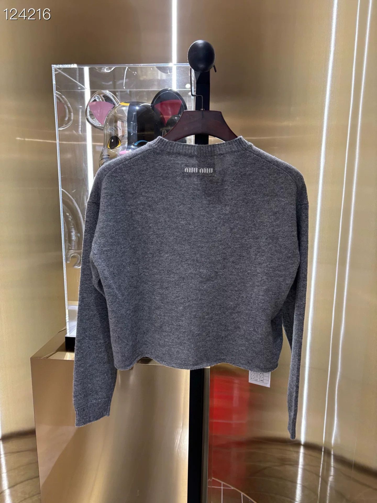 Miu Miu Miu Miu Gray Short Wool Sweater Size M / US 6-8 / IT 42-44 - 2 Thumbnail