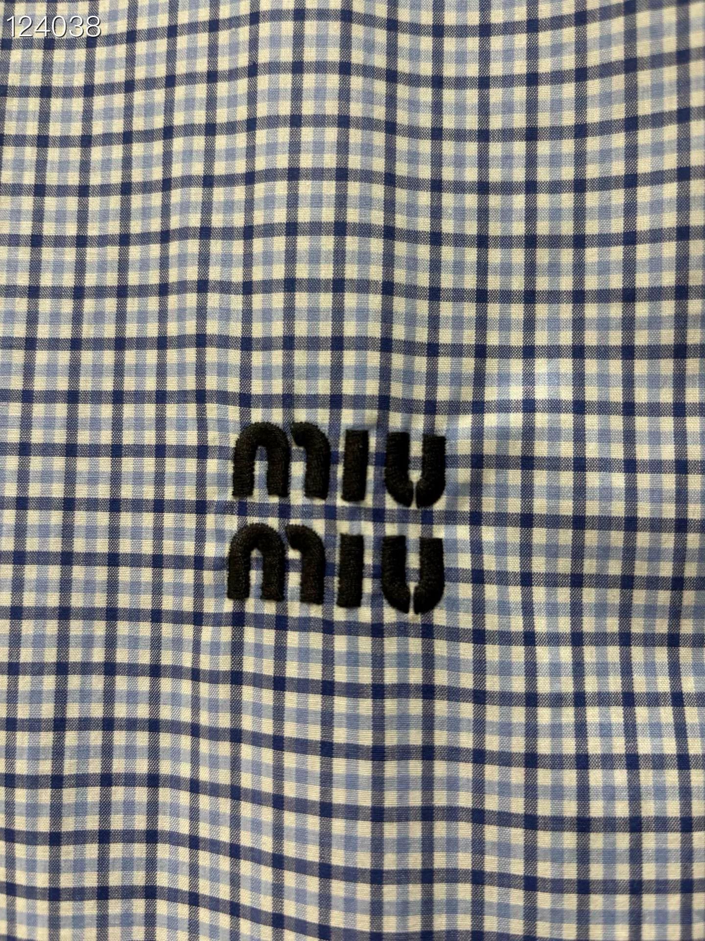 Miu Miu Miu Miu SS23 Logo Embroidered Check Shirt Size S / US 4 / IT 40 - 3 Thumbnail