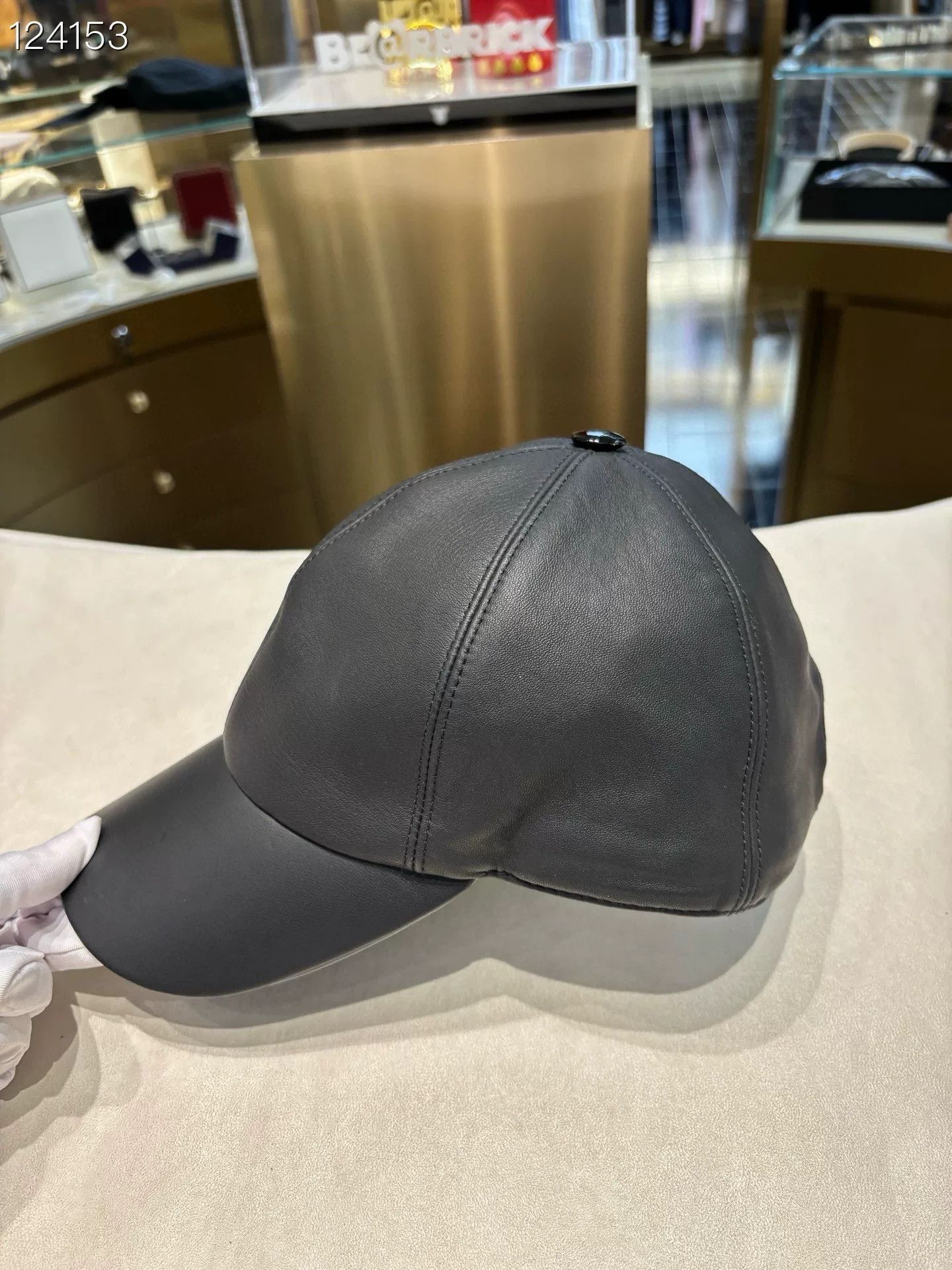 Louis Vuitton LV Leather Silk Logo Black Baseball Cap Size ONE SIZE - 3 Thumbnail