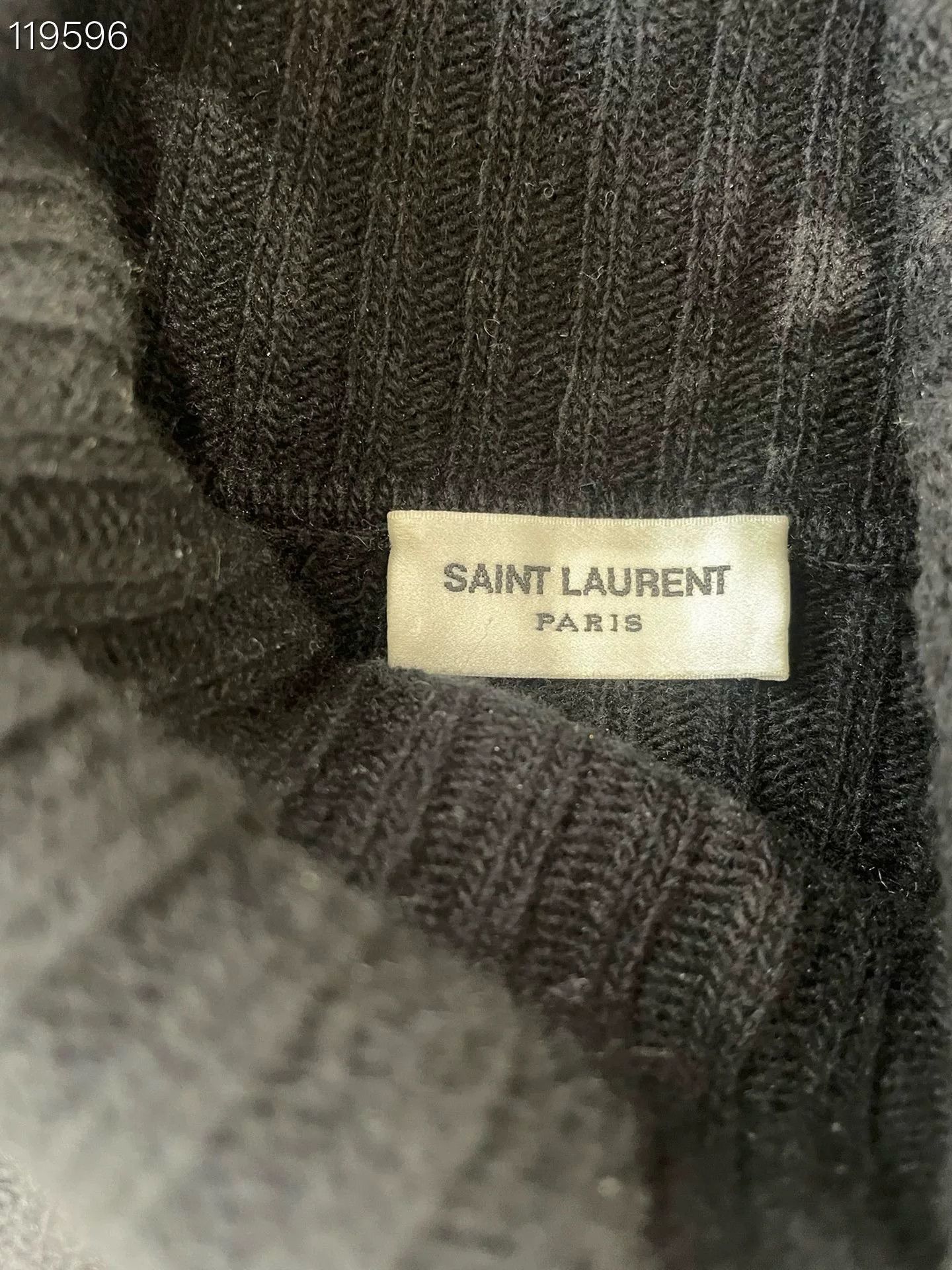 Yves Saint Laurent YSL Black Small Logo Turtleneck Sweater Size L / US 10 / IT 46 - 3 Thumbnail
