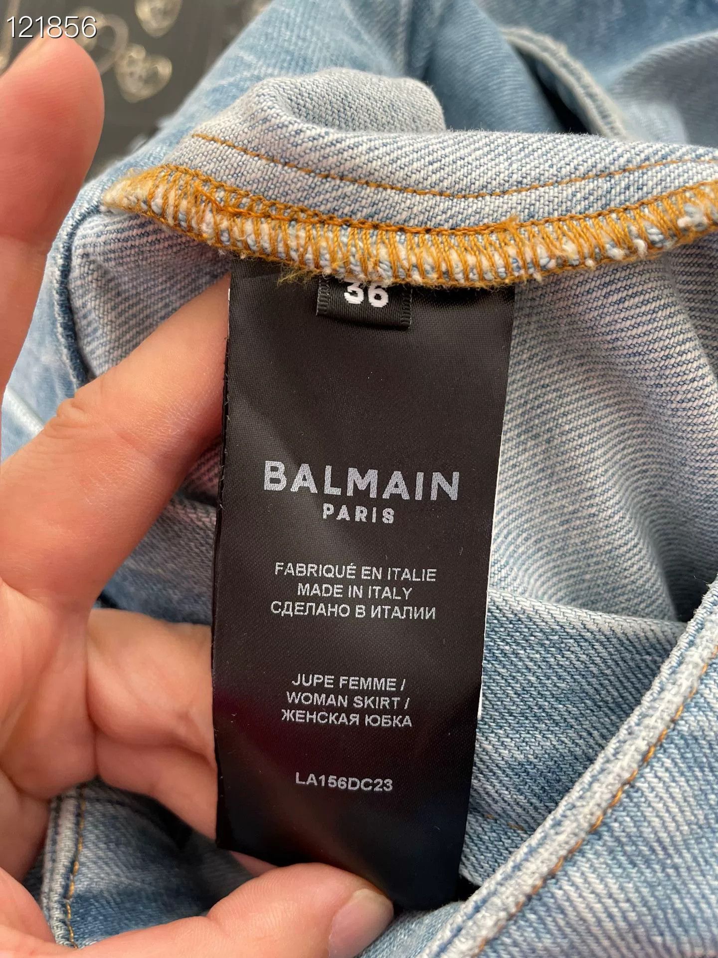 Balmain Balmain Wang Feifei Denim Skirt Size 36" / US 14 / IT 50 - 4 Thumbnail