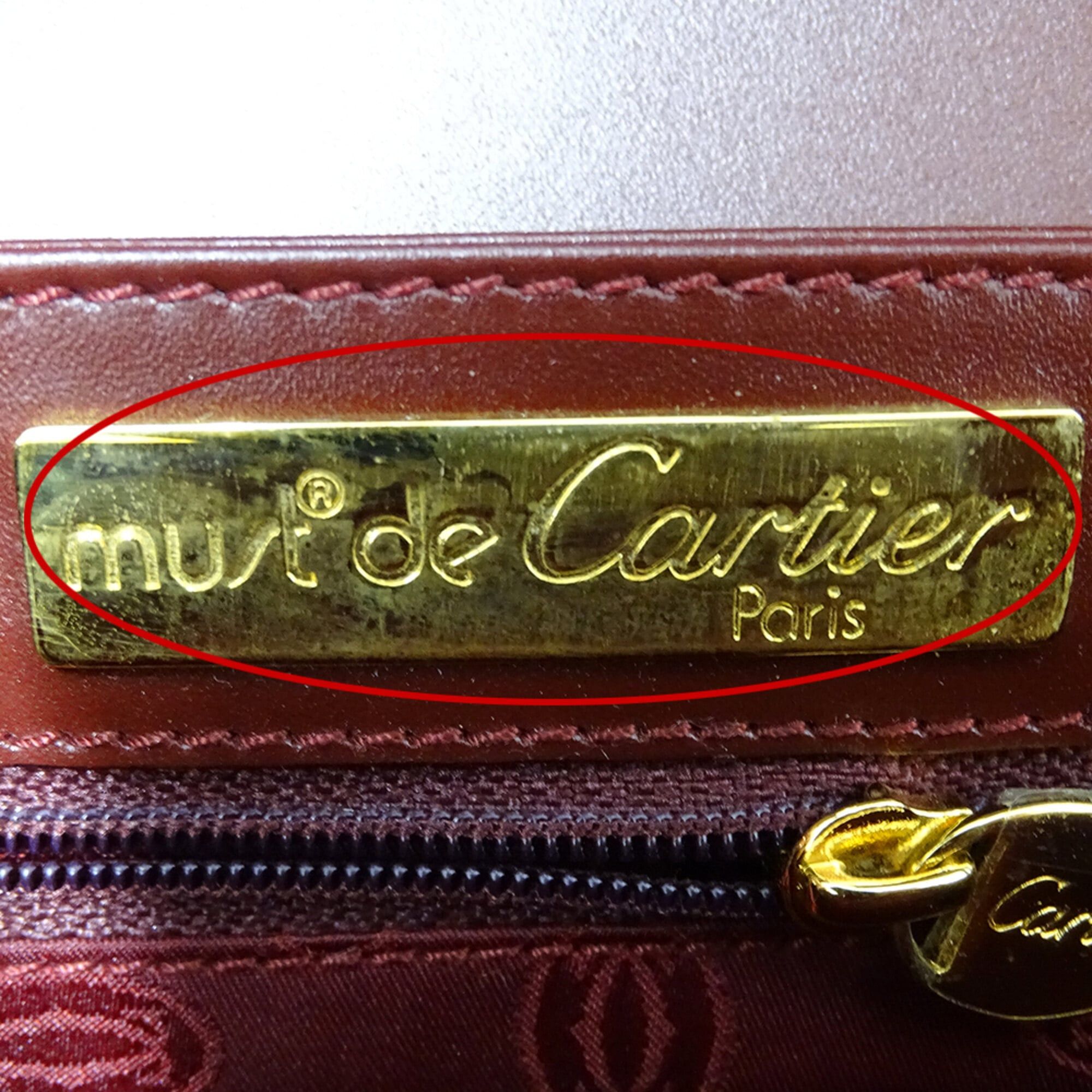 Cartier Cartier handbag for women, brand name shoulder bag, must-have leather, burgundy/wine red, crossbody. Size ONE SIZE - 16 Thumbnail