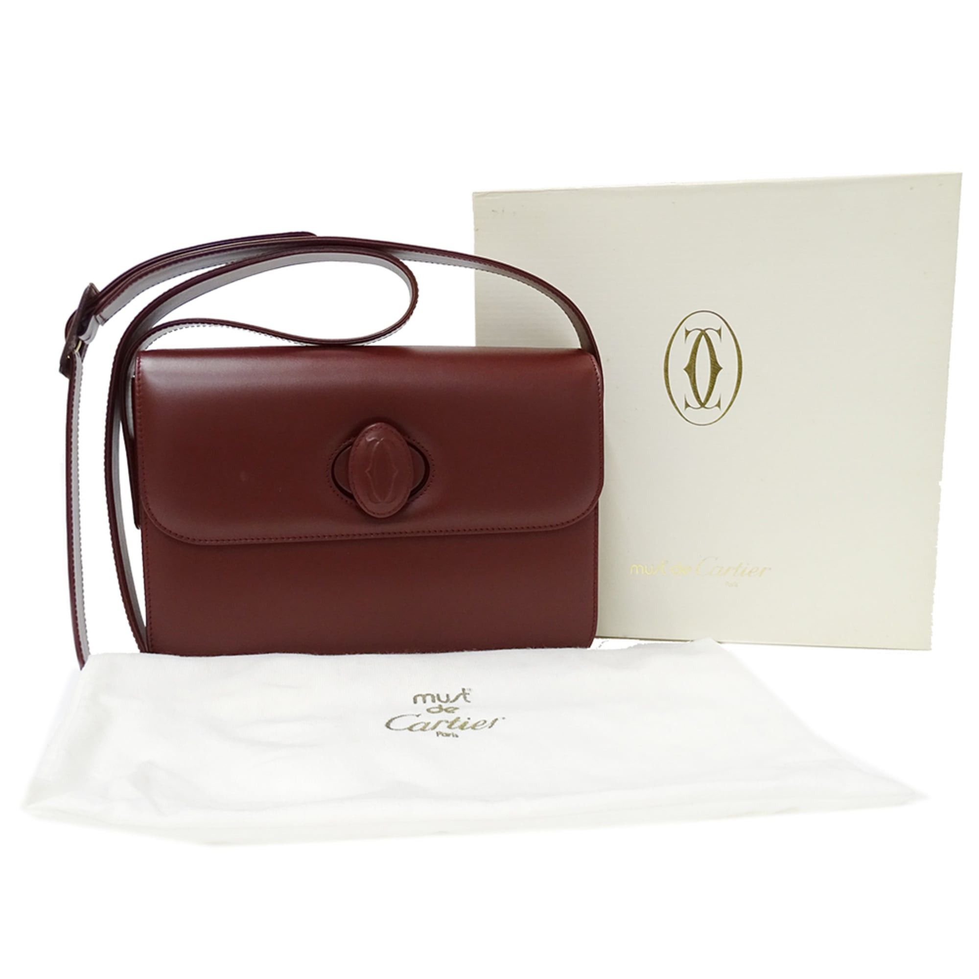Cartier Cartier handbag for women, brand name shoulder bag, must-have leather, burgundy/wine red, crossbody. Size ONE SIZE - 8 Thumbnail