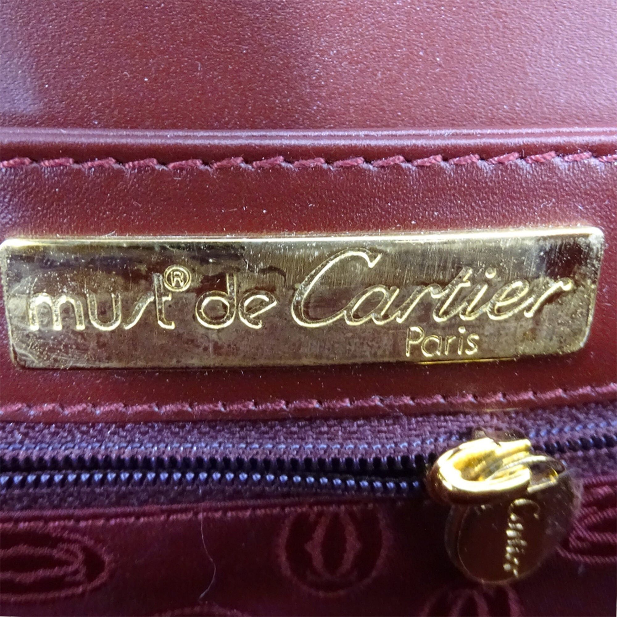 Cartier Cartier handbag for women, brand name shoulder bag, must-have leather, burgundy/wine red, crossbody. Size ONE SIZE - 7 Thumbnail