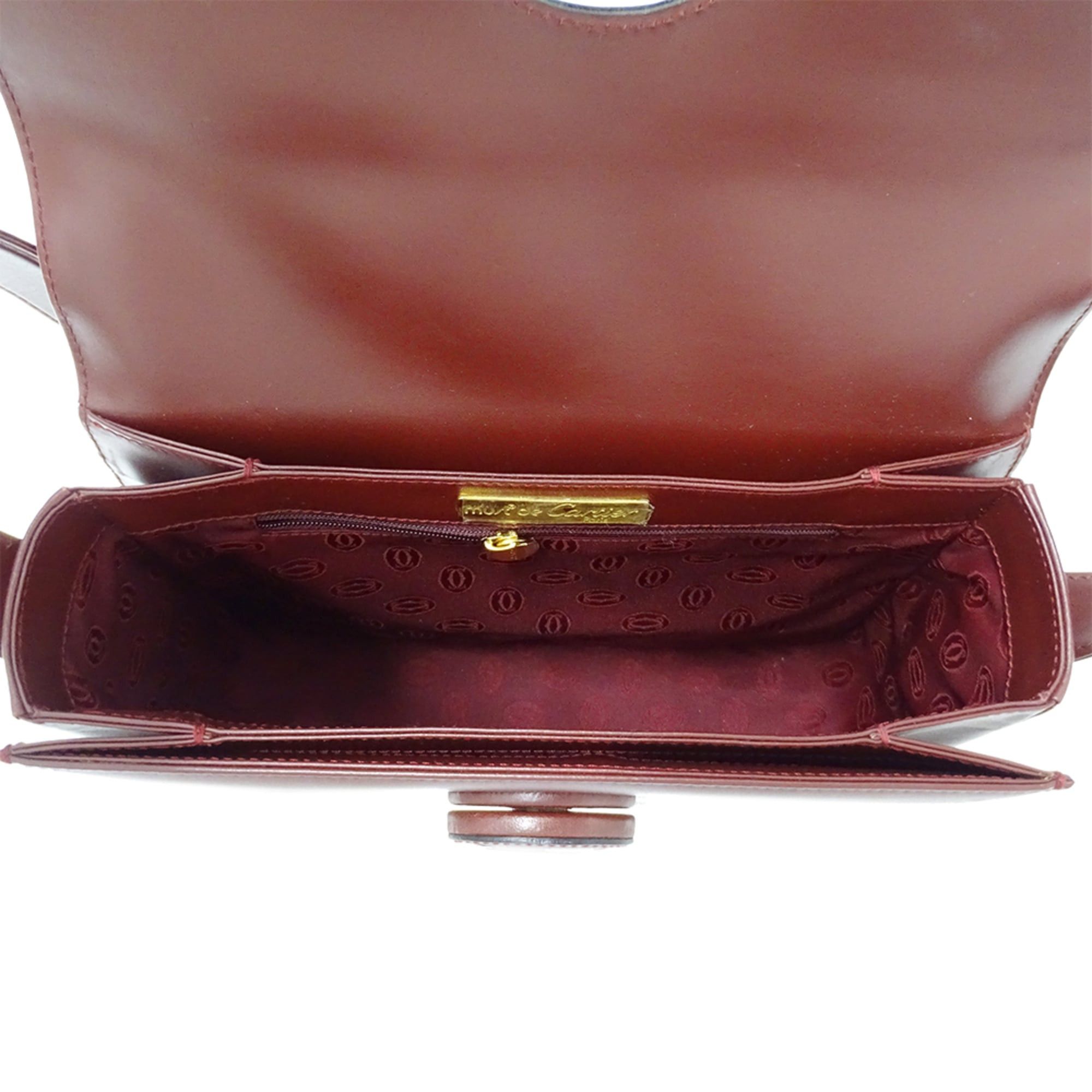 Cartier Cartier handbag for women, brand name shoulder bag, must-have leather, burgundy/wine red, crossbody. Size ONE SIZE - 6 Thumbnail