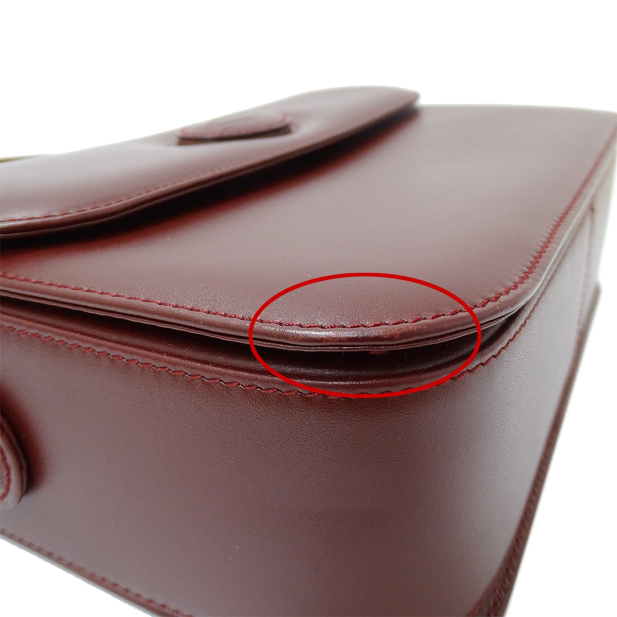 Cartier Cartier handbag for women, brand name shoulder bag, must-have leather, burgundy/wine red, crossbody. Size ONE SIZE - 10 Thumbnail