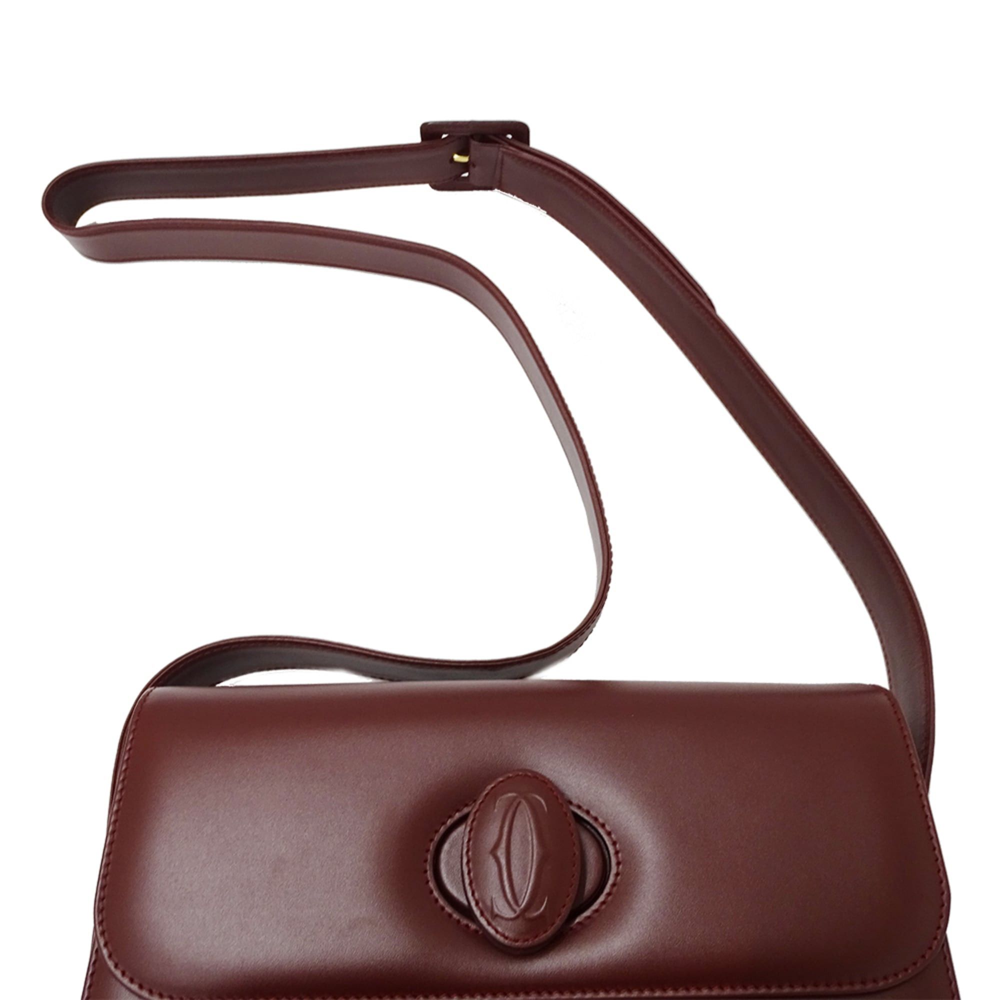 Cartier Cartier handbag for women, brand name shoulder bag, must-have leather, burgundy/wine red, crossbody. Size ONE SIZE - 15 Thumbnail