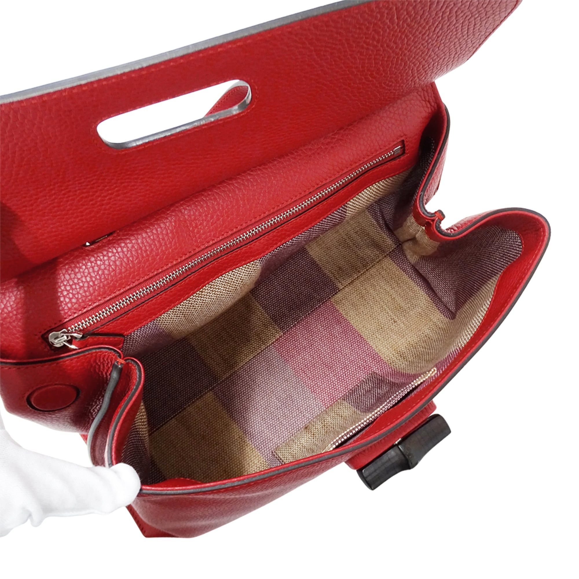 Gucci Gucci Women's Handbag, Brand Handbag/Shoulder Bag, 2-way, Bamboo Leather, Red, 392013 Red Size ONE SIZE - 5 Thumbnail
