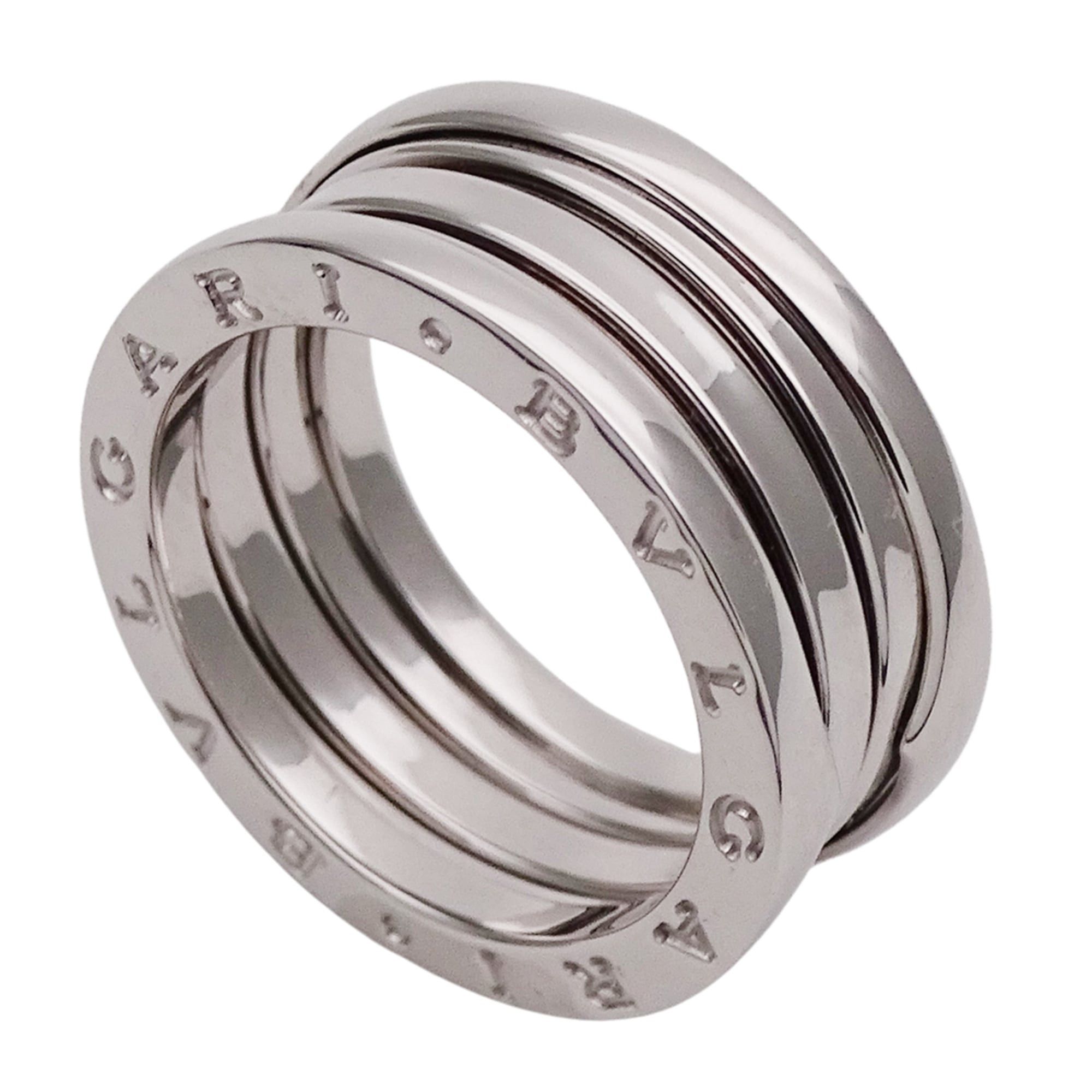 Bvlgari Bulgari BVLGARI Ring for Women and Men, Brand Ring, 750WG B-zero1, 3-band, White Gold, Size #54 (approx. 1) Jewelry Size ONE SIZE - 4 Thumbnail