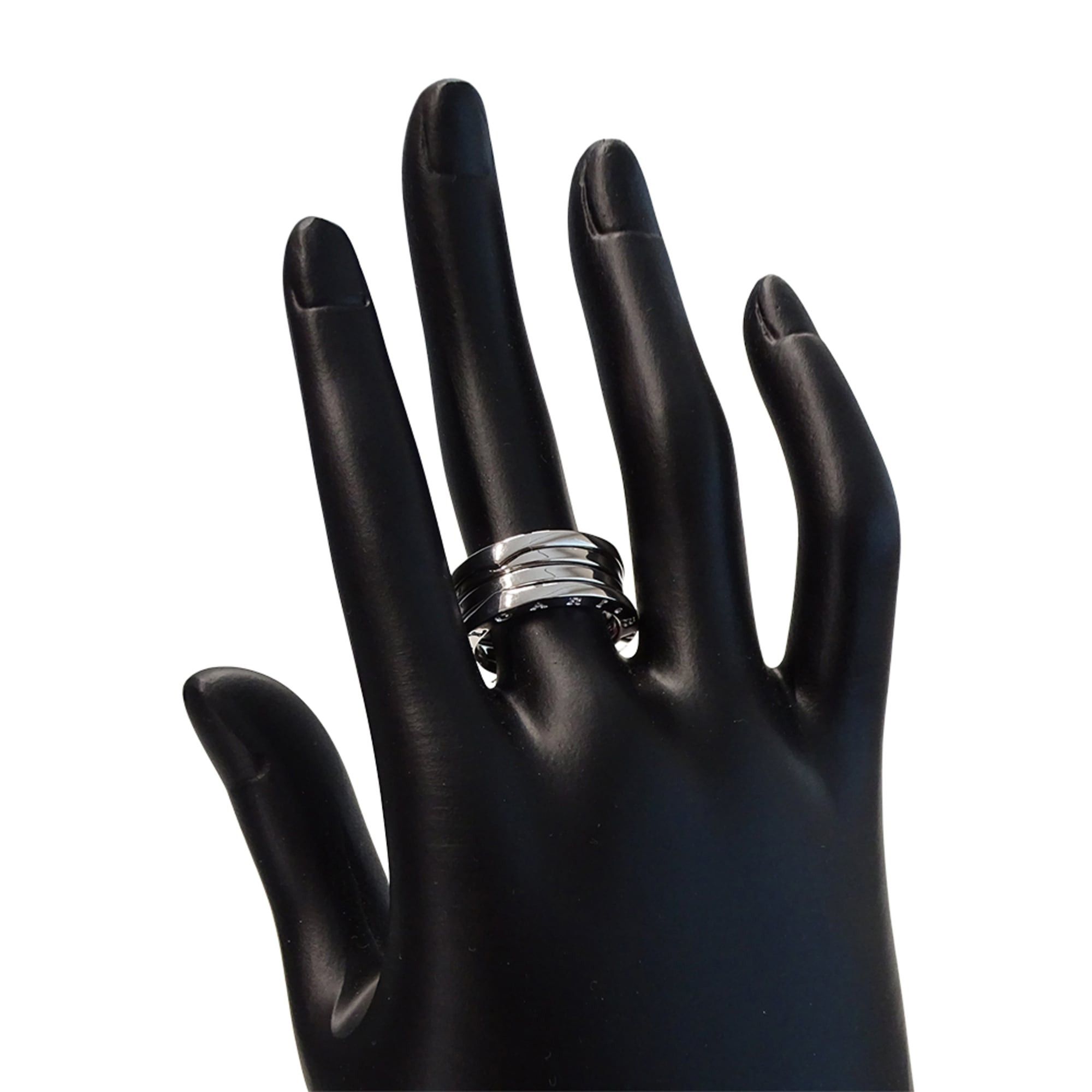 Bvlgari Bulgari BVLGARI Ring for Women and Men, Brand Ring, 750WG B-zero1, 3-band, White Gold, Size #54 (approx. 1) Jewelry Size ONE SIZE - 6 Thumbnail