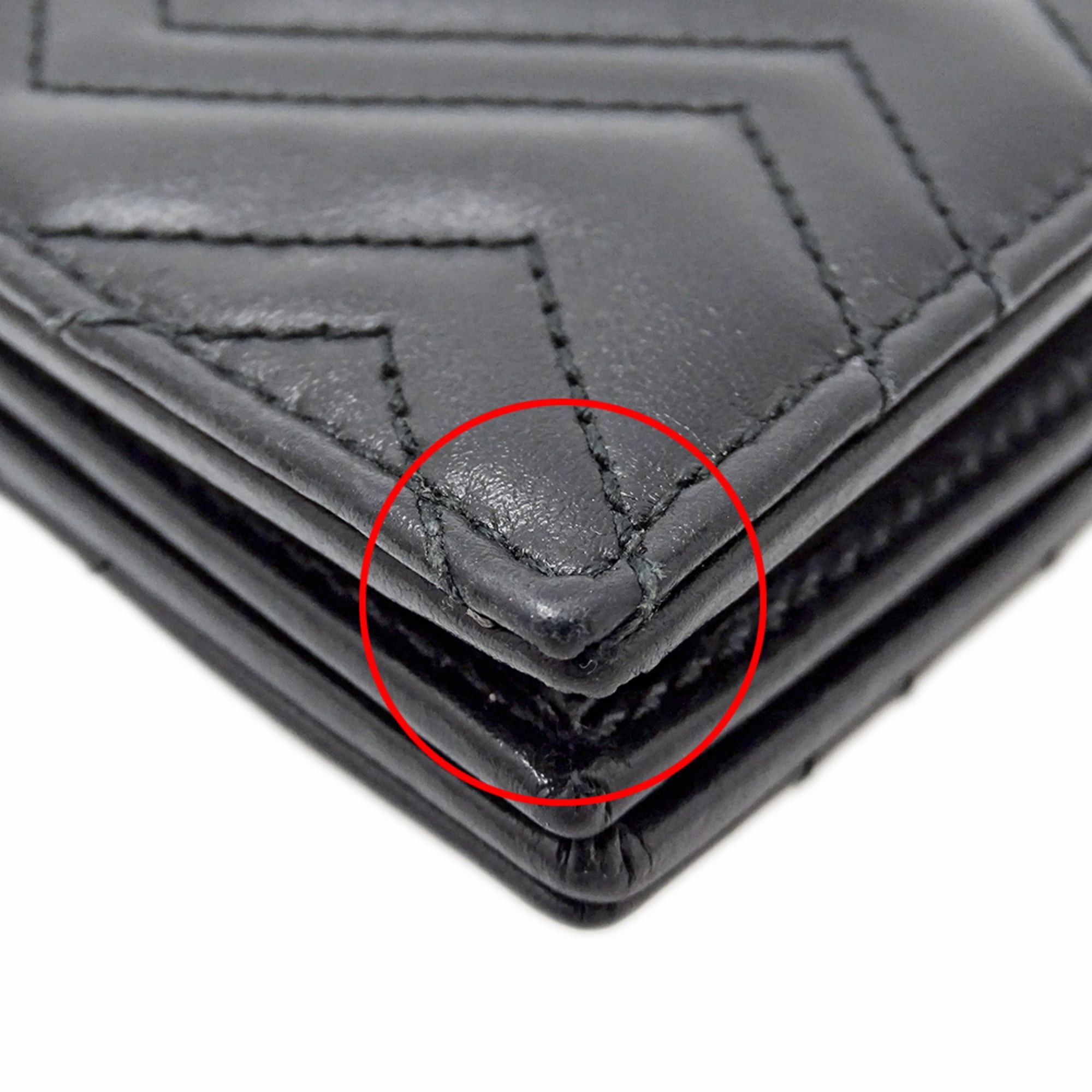 Gucci Gucci Wallet for Women and Men, Brand Name, Bi-fold Wallet, GG Marmont Leather, Black, 466492, Quilted, Mini Size ONE SIZE - 9 Thumbnail