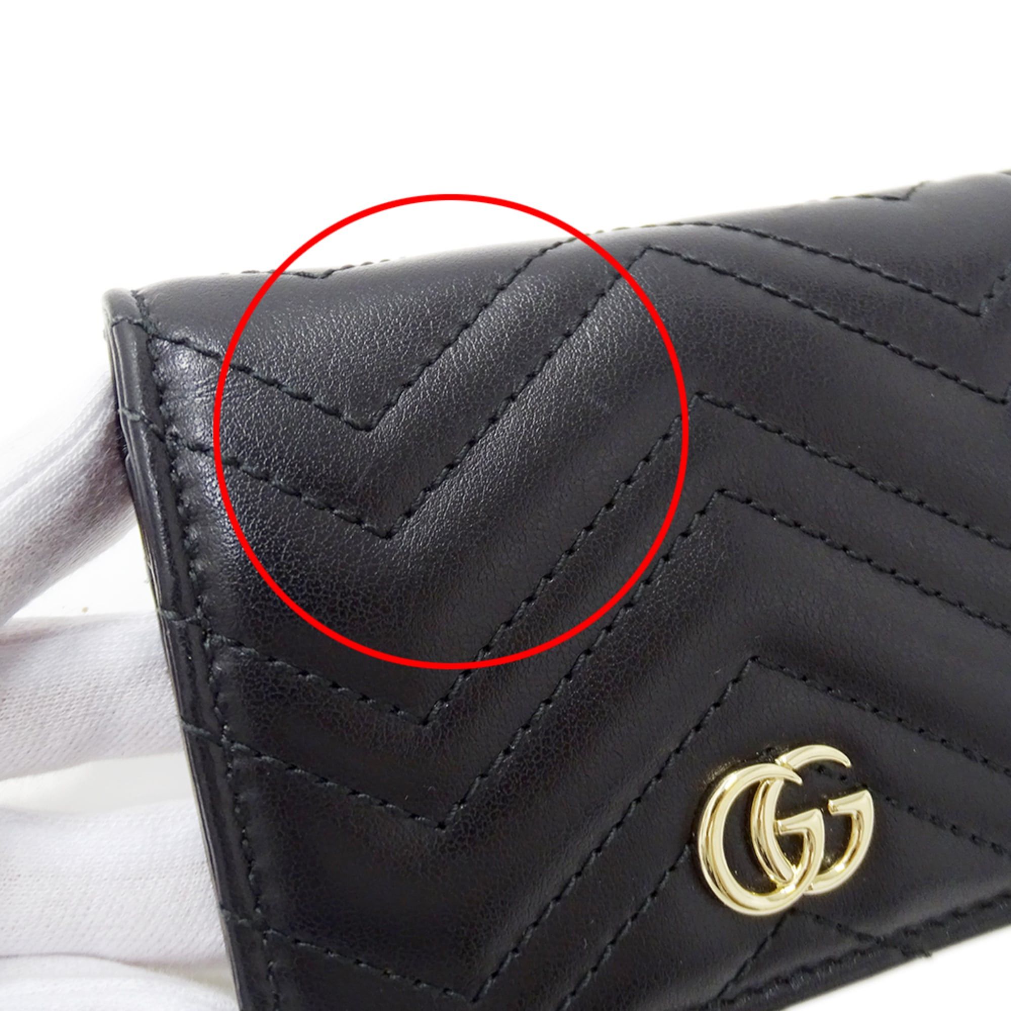 Gucci Gucci Wallet for Women and Men, Brand Name, Bi-fold Wallet, GG Marmont Leather, Black, 466492, Quilted, Mini Size ONE SIZE - 8 Thumbnail
