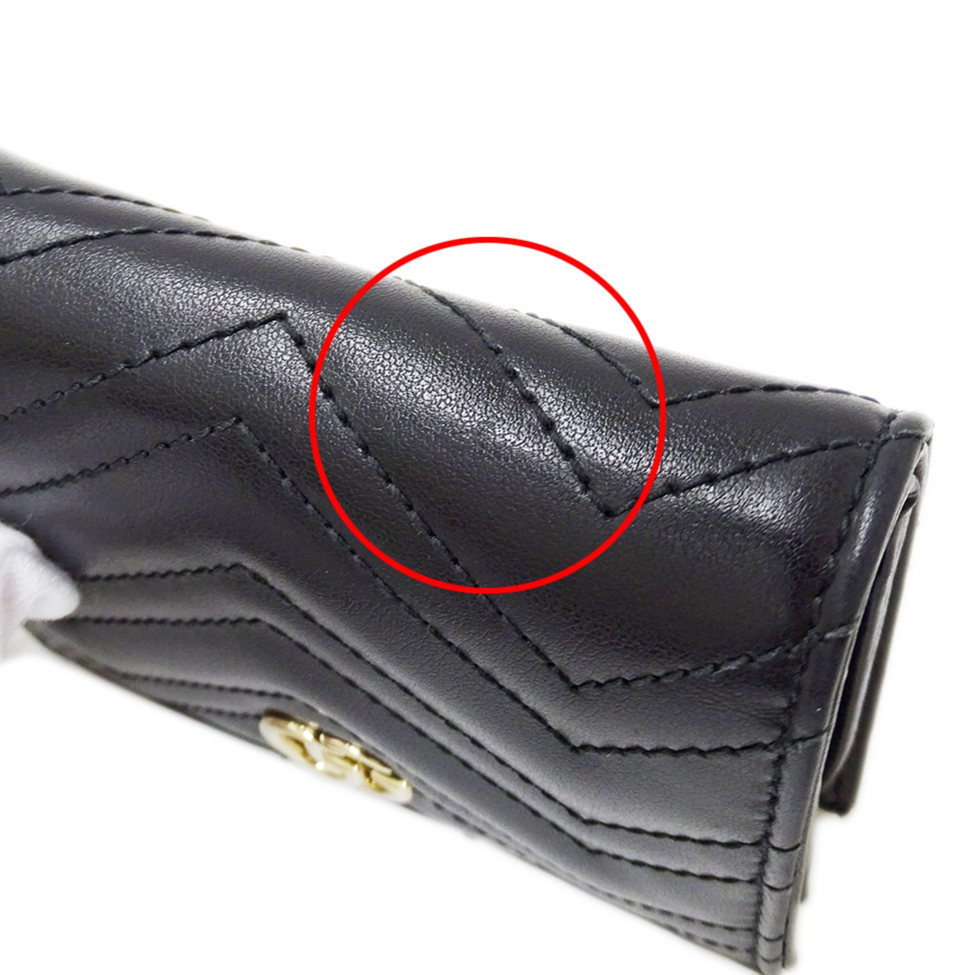 Gucci Gucci Wallet for Women and Men, Brand Name, Bi-fold Wallet, GG Marmont Leather, Black, 466492, Quilted, Mini Size ONE SIZE - 10 Thumbnail