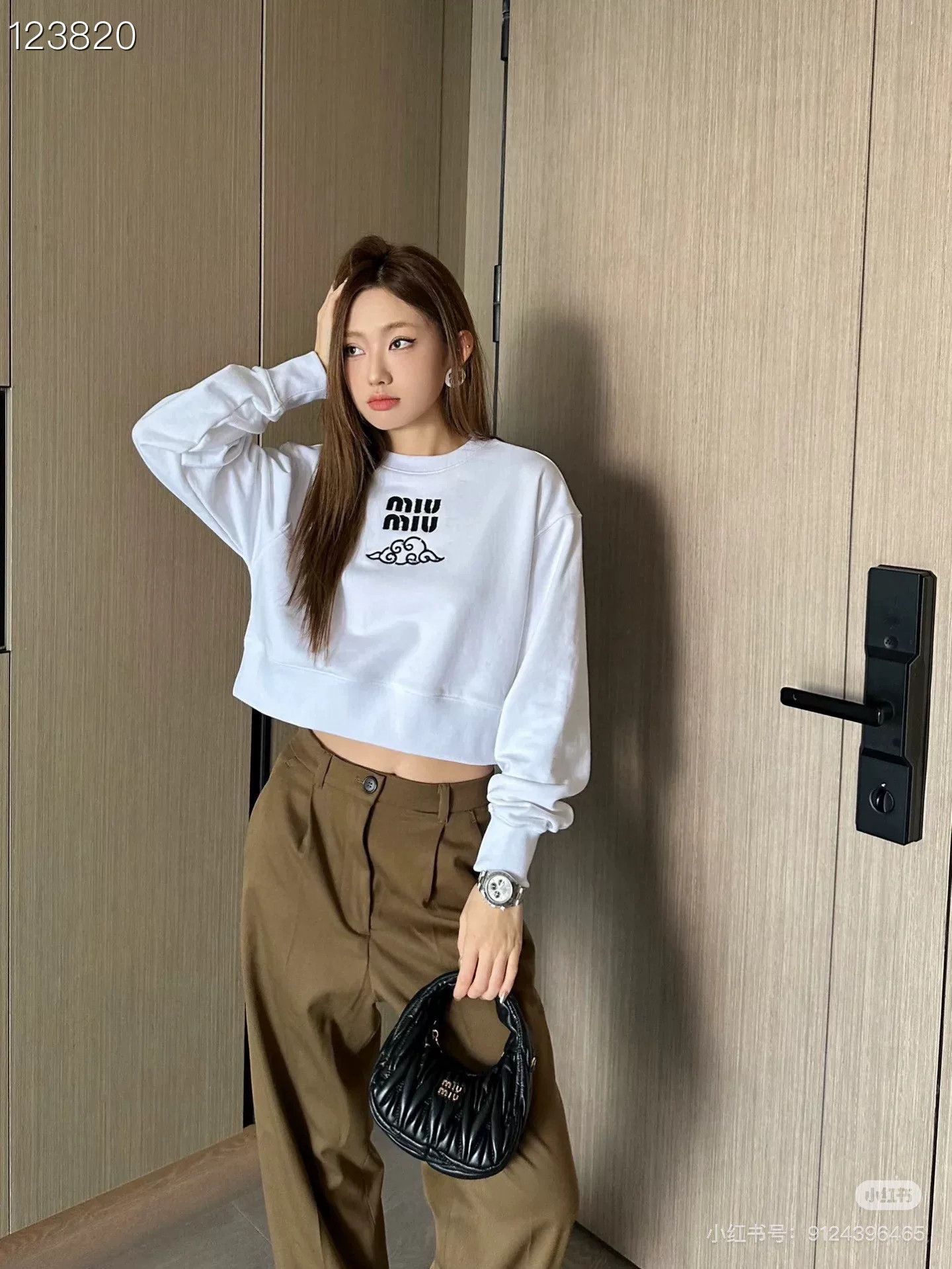 Miu Miu Miu Miu Cloud Logo Cropped Sweatshirt Size S / US 4 / IT 40 - 6 Thumbnail