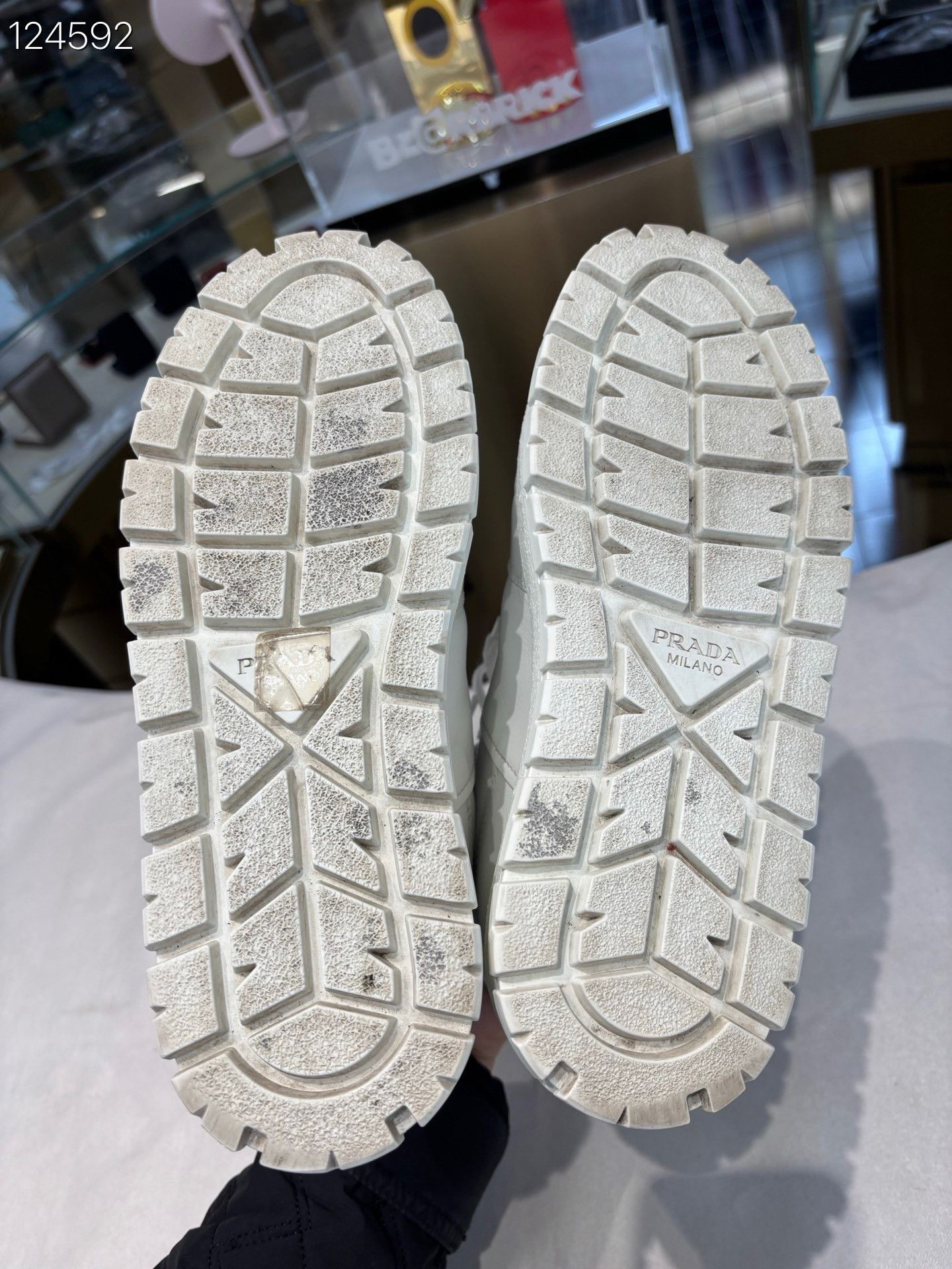 Prada Prada White High-Top Fur Athletic Shoes Size US 7 / IT 37 - 6 Thumbnail