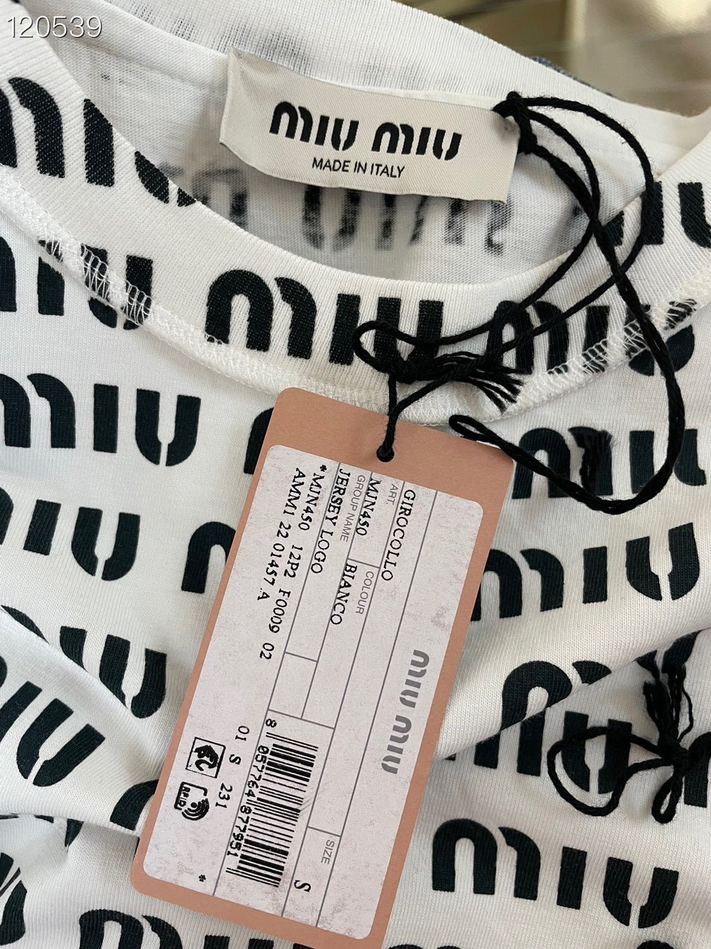 Miu Miu Miu Miu Logo Print Cotton Short-Sleeve T-Shirt Size S / US 4 / IT 40 - 4 Thumbnail