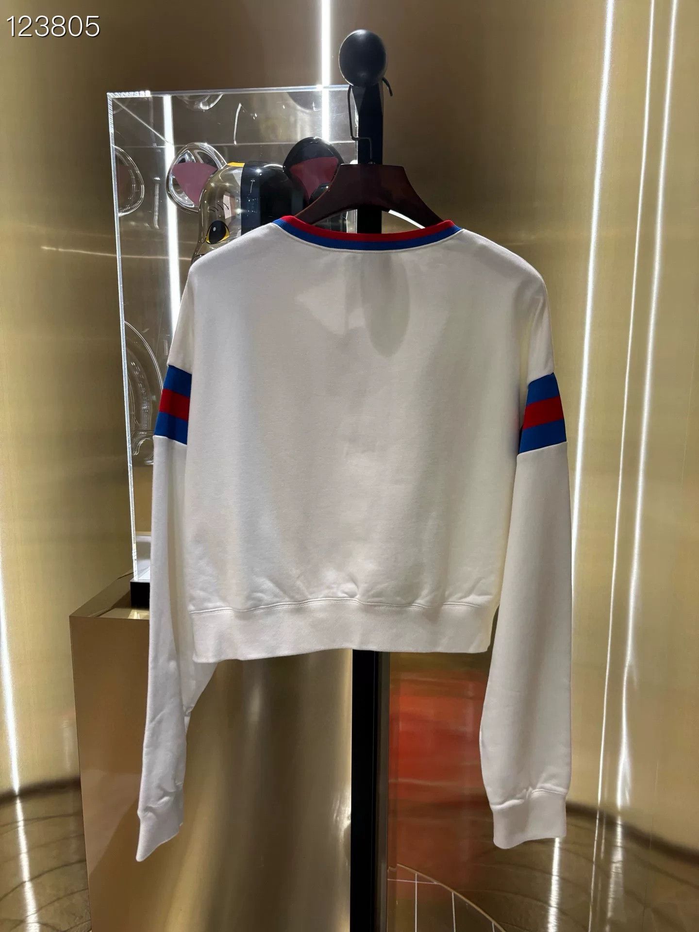 Miu Miu Miu Miu Logo Stripe Knit Crop Sweatshirt Size L / US 10 / IT 46 - 2 Thumbnail