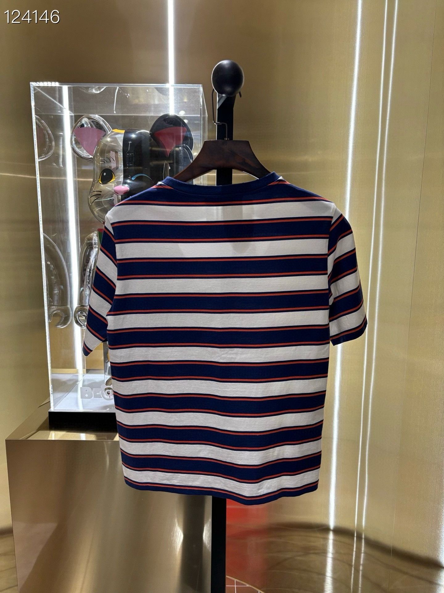 Miu Miu Miu Miu Blue White Striped T-shirt Size L / US 10 / IT 46 - 2 Thumbnail