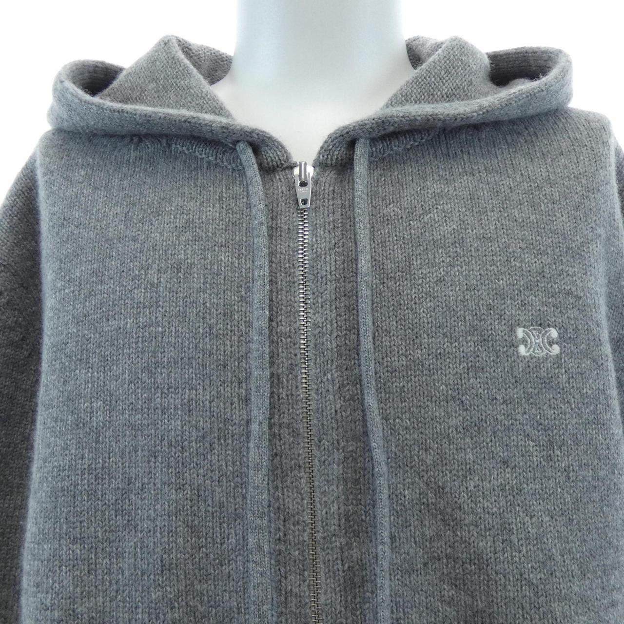 Celine Celine CELINE Triomphe Cashmere Blend Hoodie Textile Sweatshirts & Hoodies 2AD5O048T DUTY FREE for USA Size ONE SIZE - 5 Thumbnail