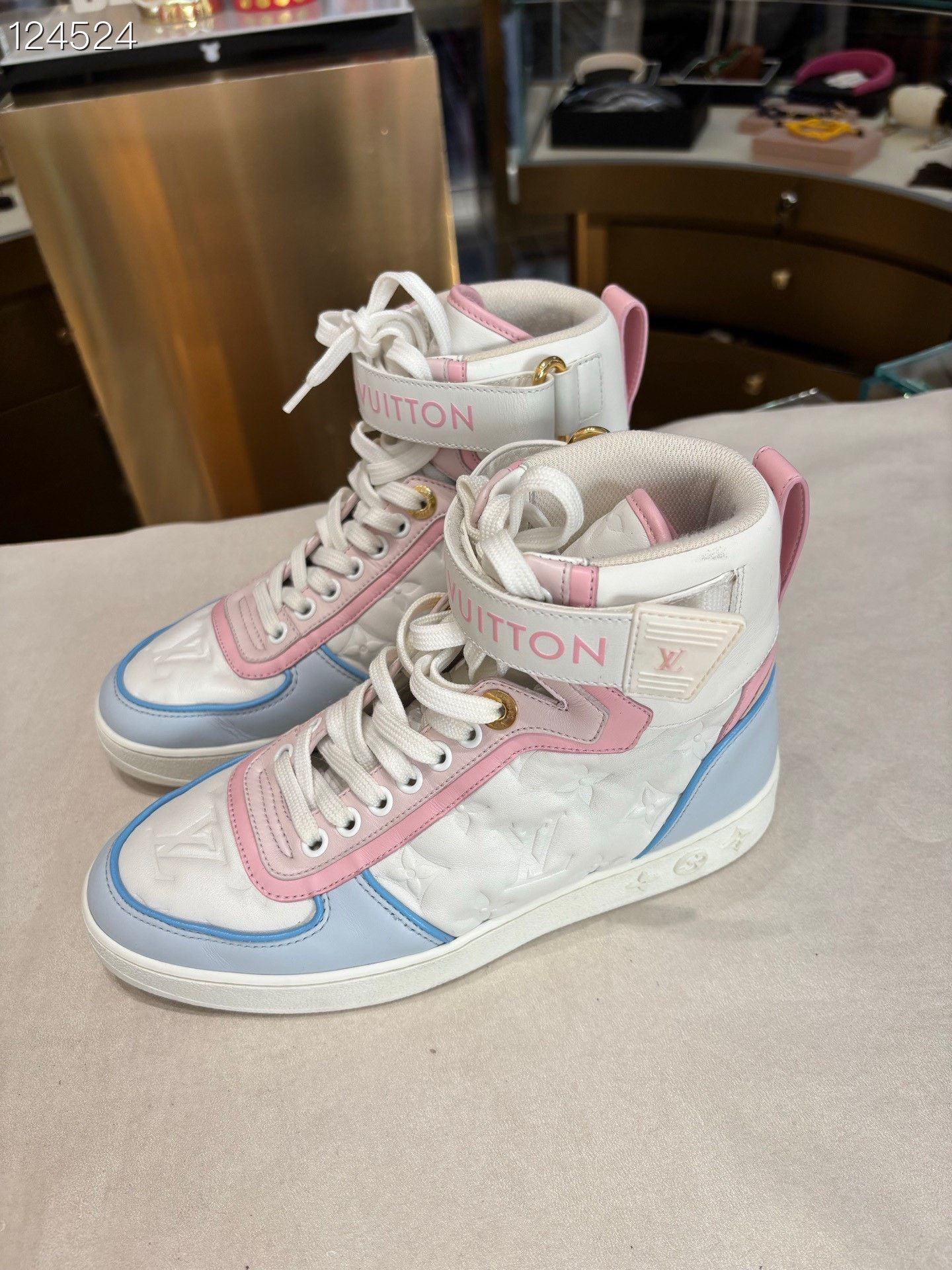 Louis Vuitton LV Ice Cream Embossed High-Top Sneaker Size US 5 / IT 35 - 3 Thumbnail
