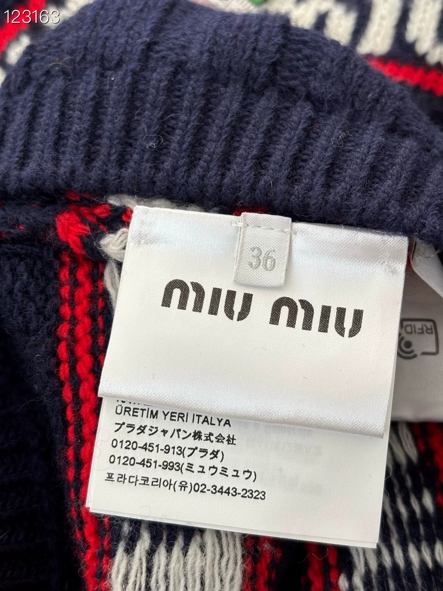 Miu Miu Miu Miu Logo Striped Knit Cardigan Size XS / US 0-2 / IT 36-38 - 4 Thumbnail