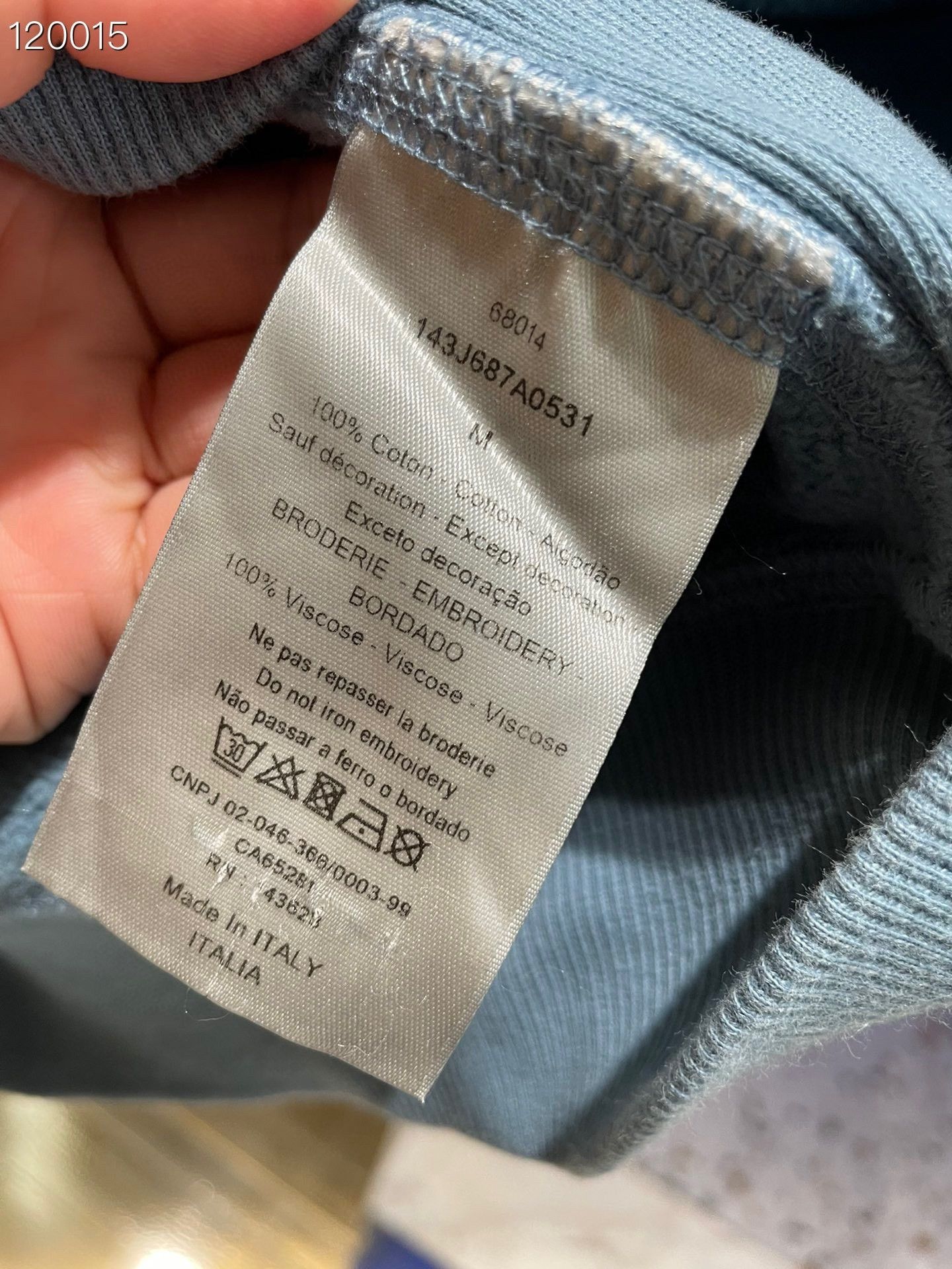 Dior Dior Big Logo Print Haze Blue Sweatshirt M Size US M / EU 48-50 / 2 - 4 Thumbnail