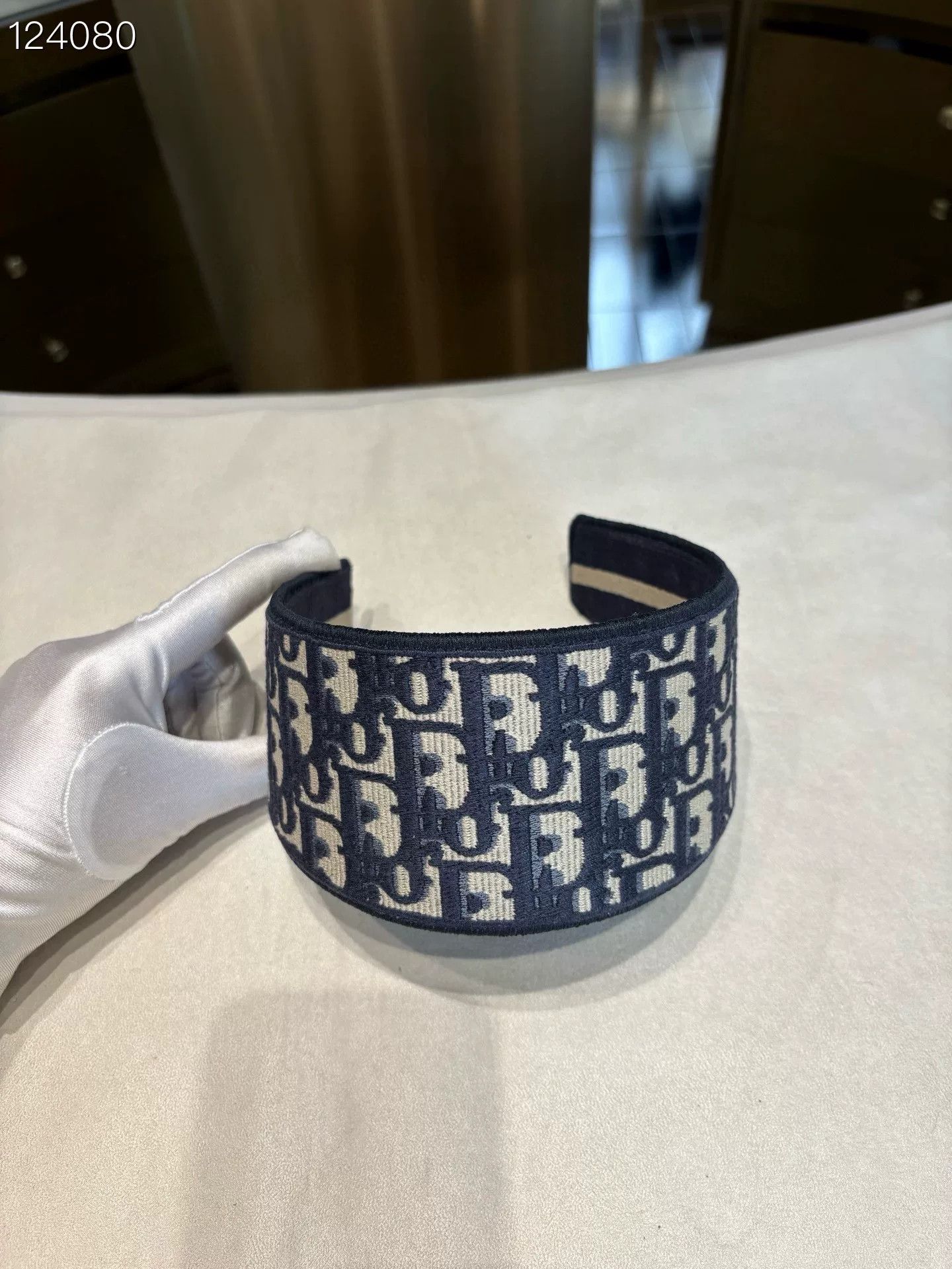 Dior Dior Oblique Logo Embroidered Wide Headband Size ONE SIZE - 2 Thumbnail