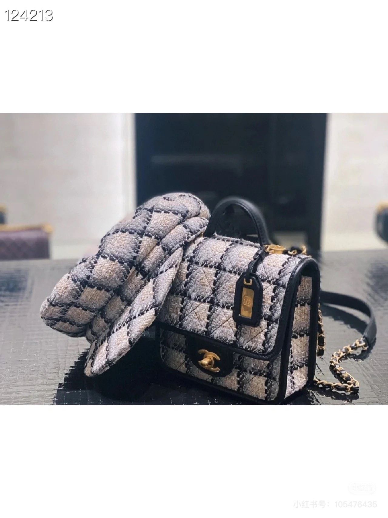 Chanel Chanel 22K Tweed Plaid Newsboy Cap Size ONE SIZE - 8 Thumbnail