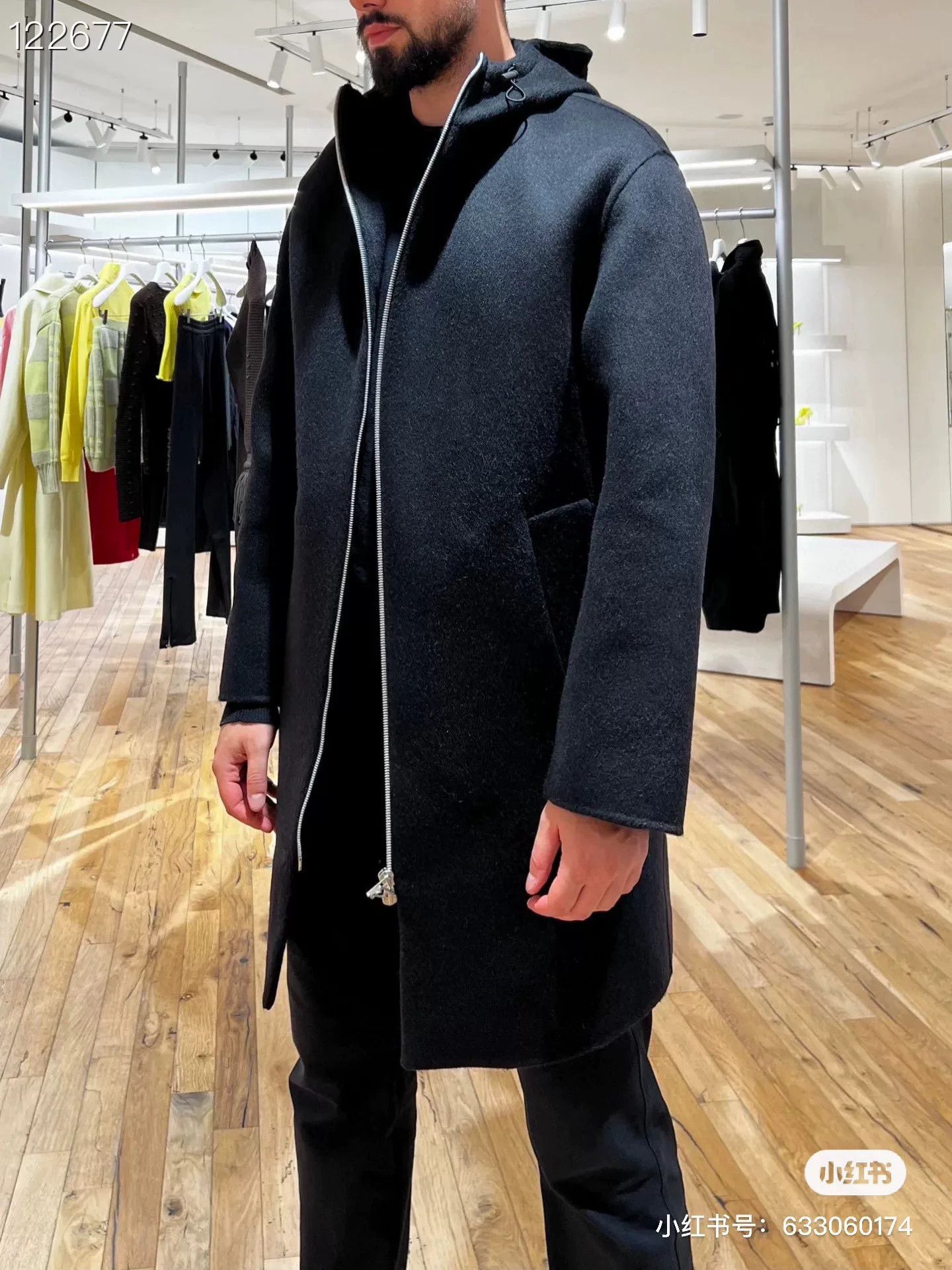Bottega Veneta Bv 040073H66 Black Woolen Zip Coat Size US S / EU 44-46 / 1 - 7 Thumbnail