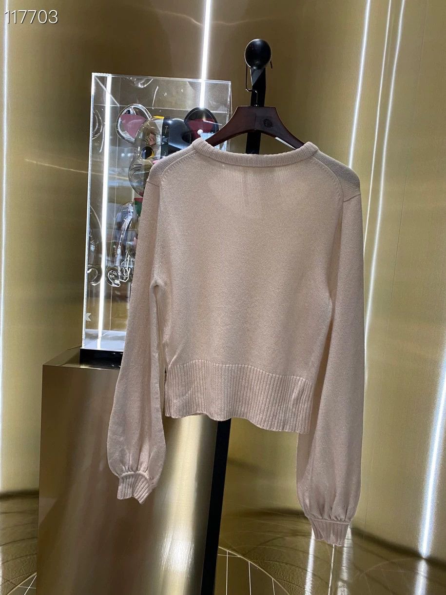 Chloe Chloe Nude Pink Cashmere Lantern Sleeve Sweater Size M / US 6-8 / IT 42-44 - 2 Thumbnail