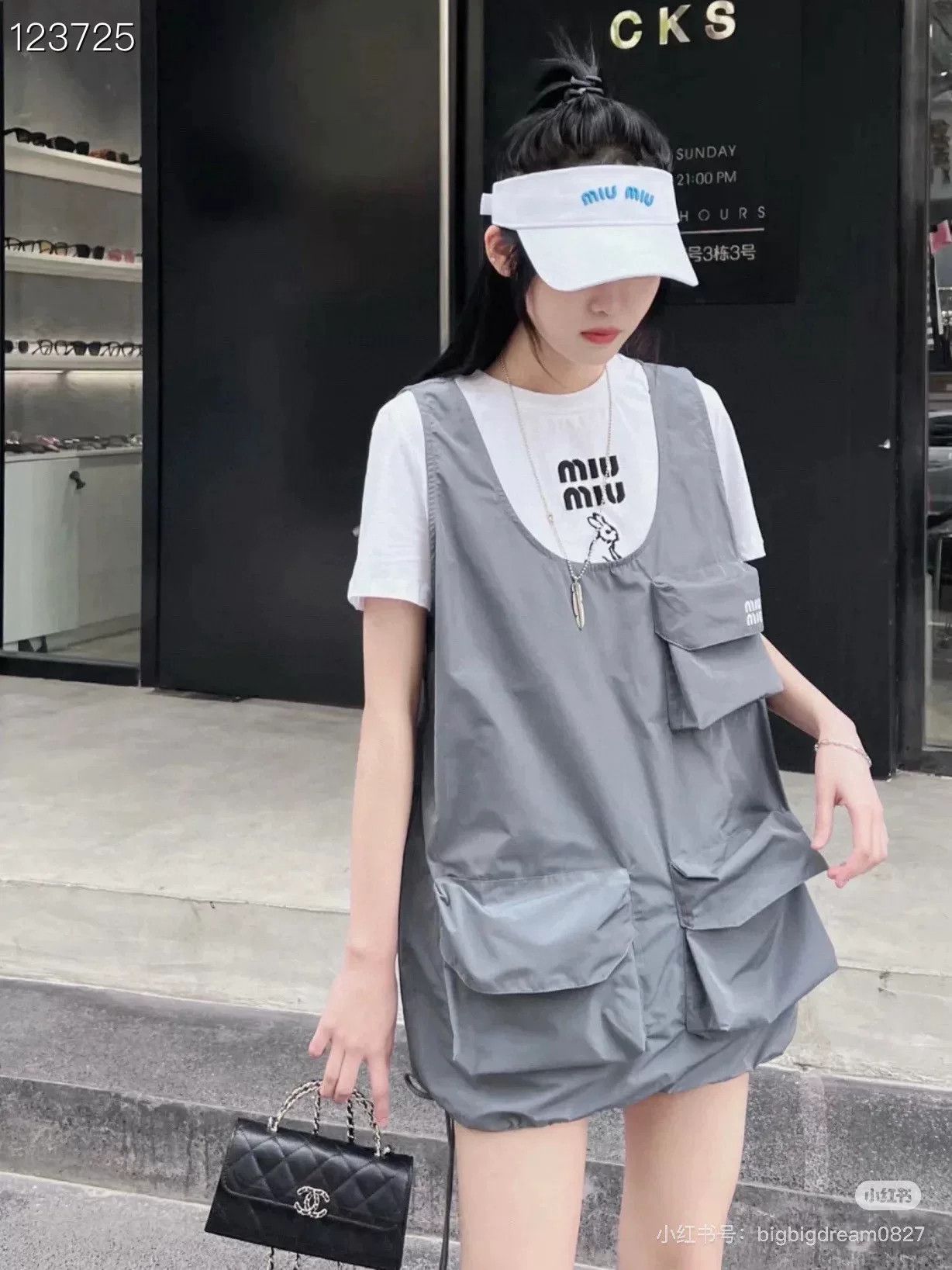 Miu Miu MiuMiu Gray Utility Vest Dress Size S / US 4 / IT 40 - 6 Thumbnail
