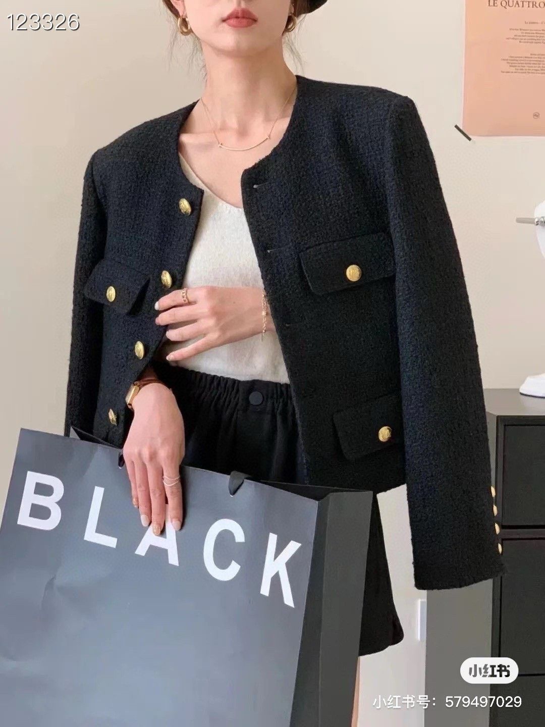 Celine Celine Black Gold Button Jacket 34 Size XXS / US 00 / IT 34 - 6 Thumbnail