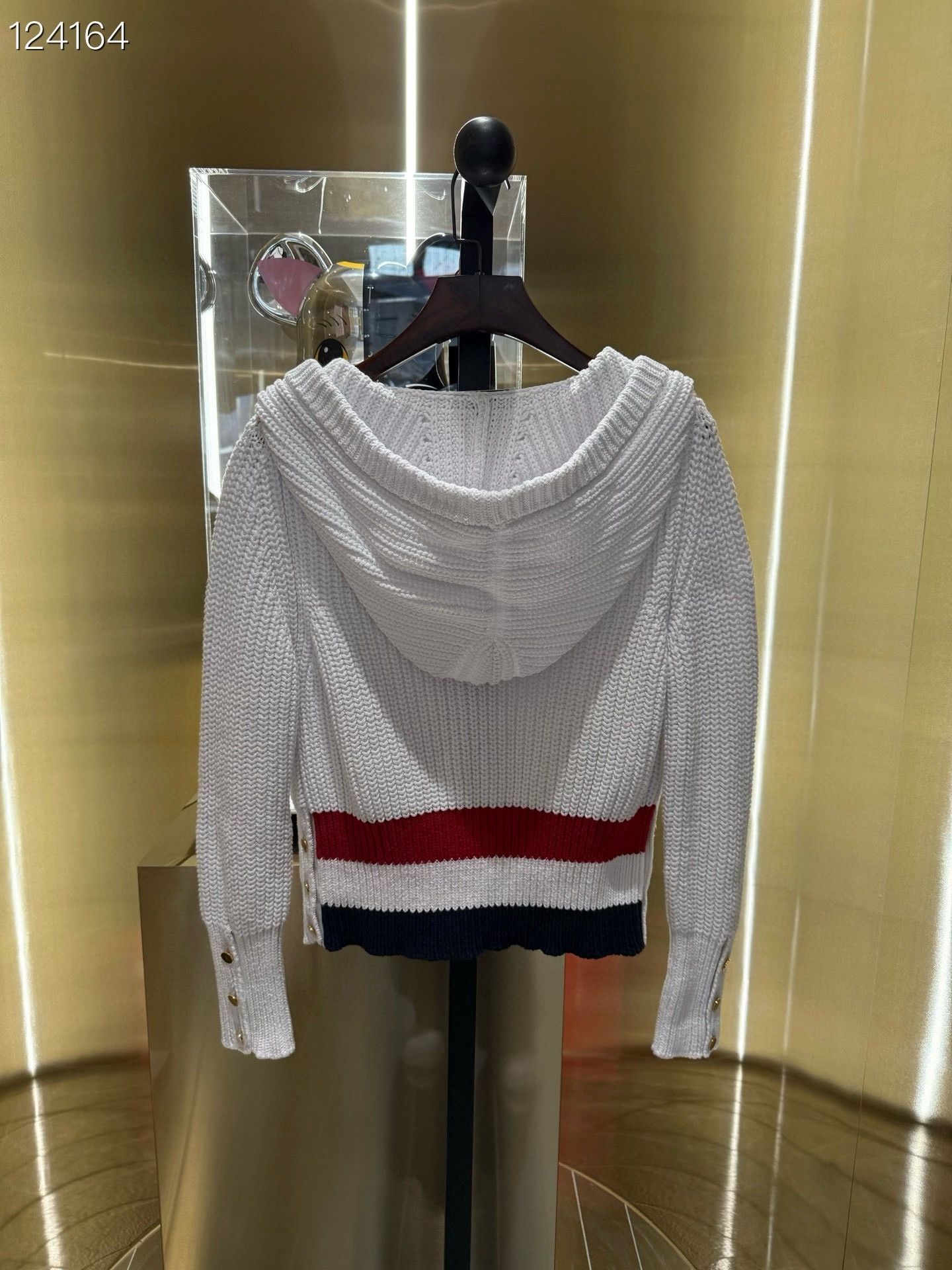 Thom Browne Thom Browne White Knit Hooded Jacket Size US XXS / EU 40 - 2 Thumbnail