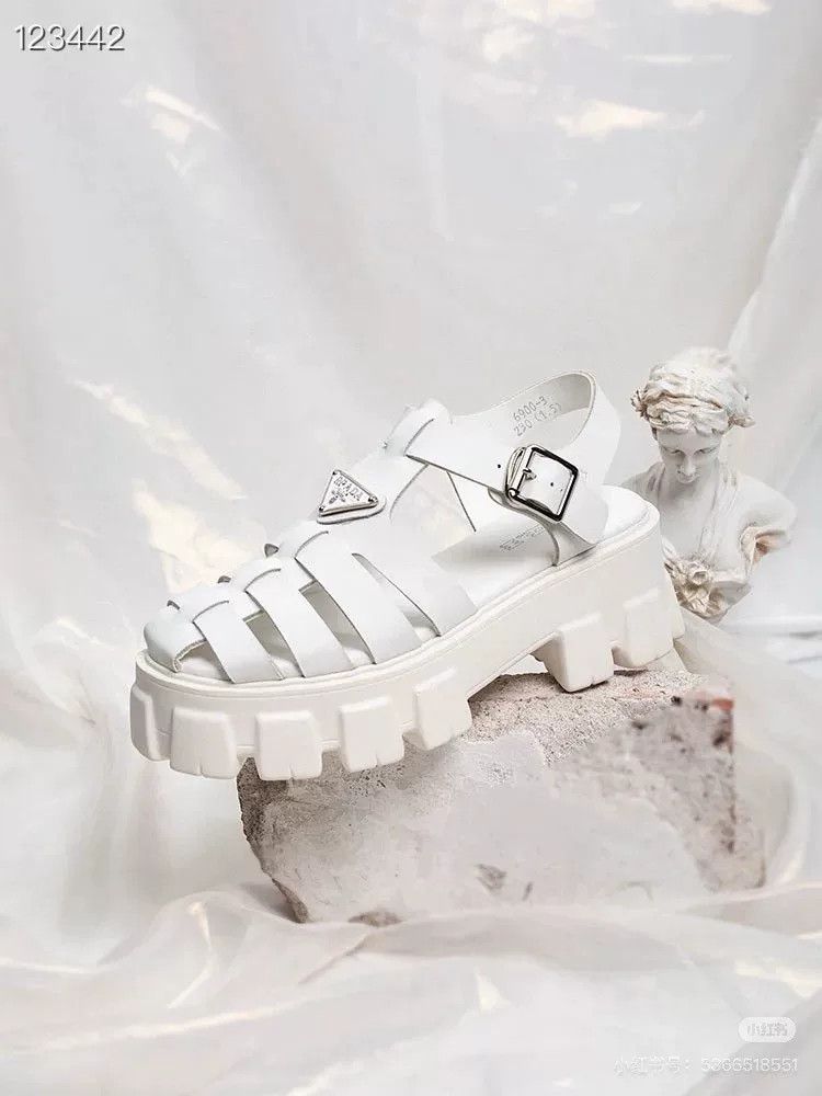 Prada Prada White Platform Sandals 36 Size US 5 / IT 35 - 7 Thumbnail