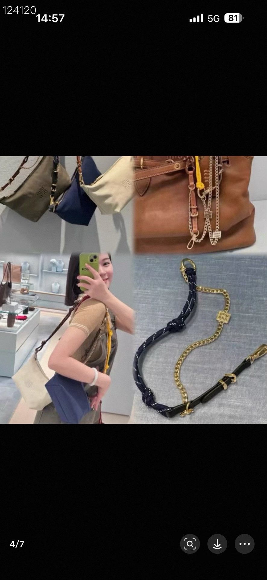 Miu Miu Miu Miu Twisted Leather Chain Bag Size ONE SIZE - 7 Thumbnail