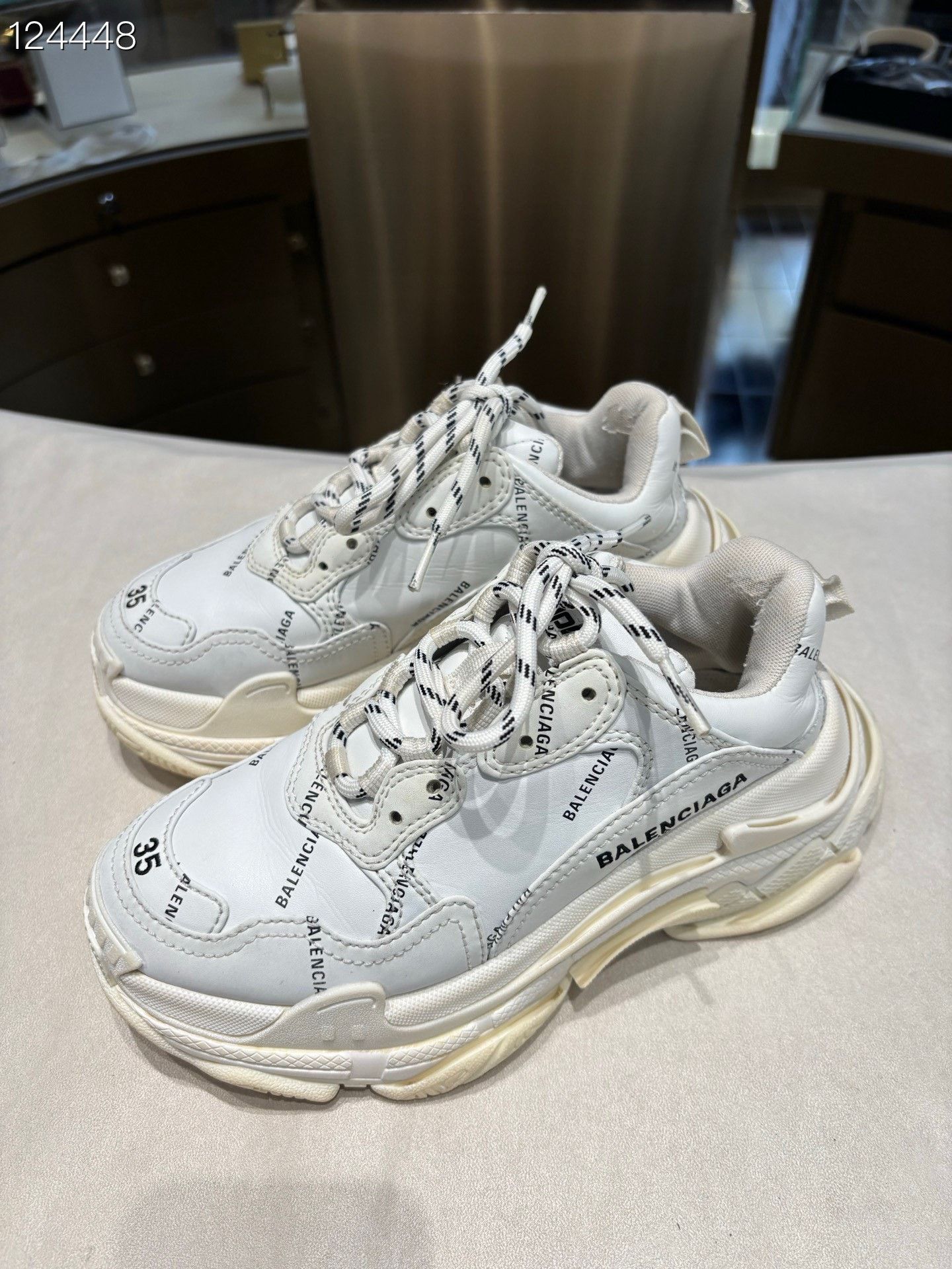 Balenciaga Balenciaga Triple S White Sneakers Size US 4 / IT 34 - 2 Thumbnail