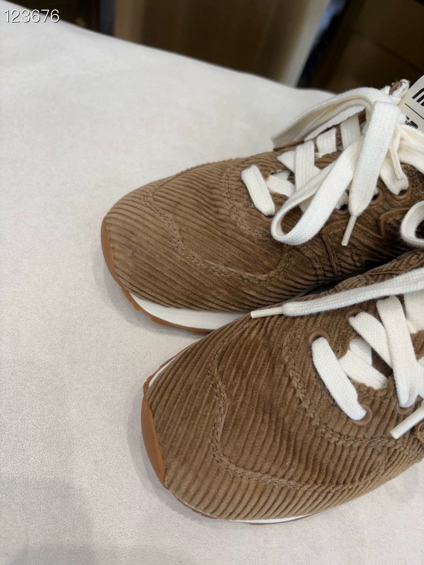 Miu Miu Miumiu New Balance 574 Striped Corduroy Sneakers Size US 4.5 / IT 34.5 - 3 Thumbnail
