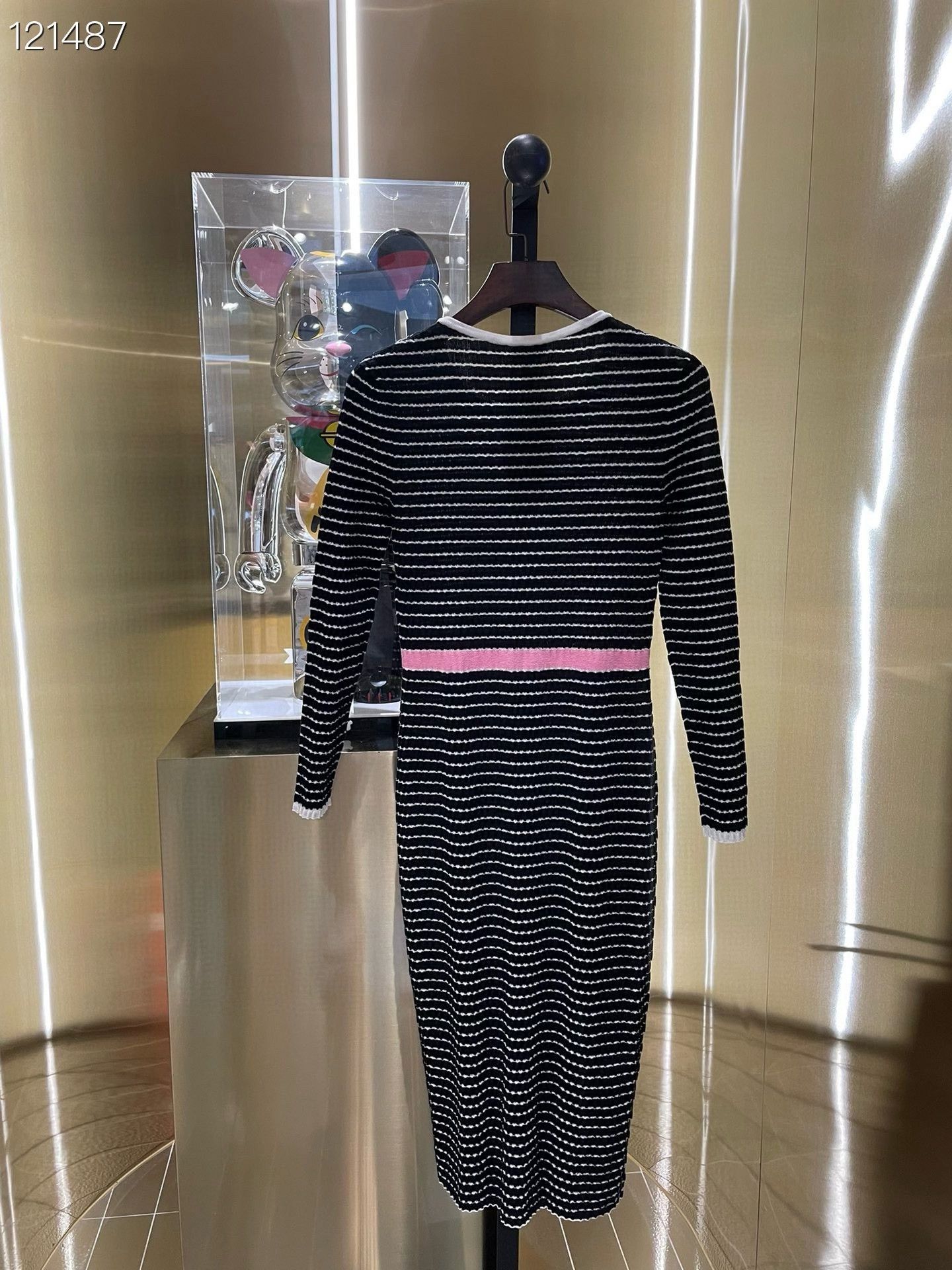 Chanel Chanel Black White Stripe Knit Dress Size S / US 4 / IT 40 - 2 Thumbnail