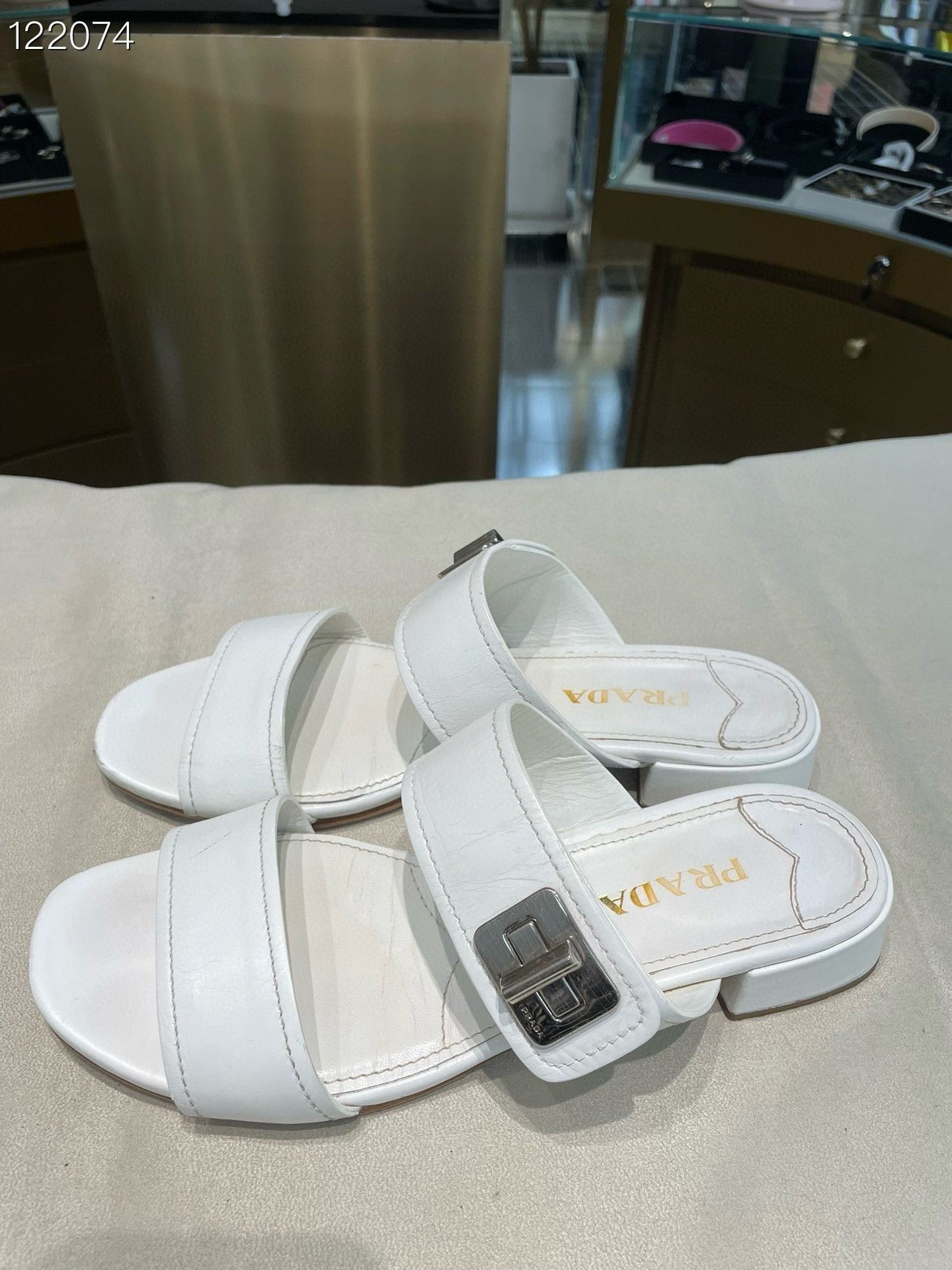 Prada Prada 080634C01 White Simple Sandals Size US 6.5 / IT 36.5 - 2 Thumbnail