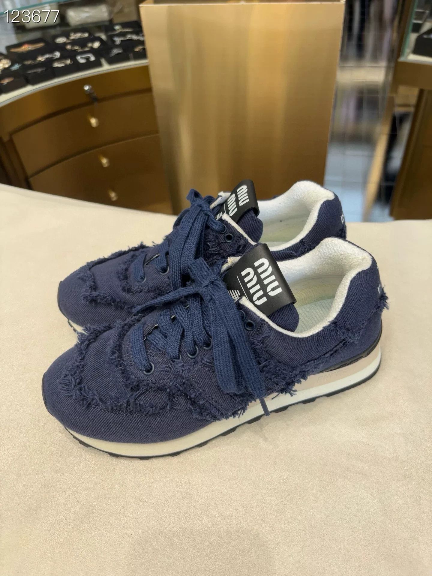 Miu Miu New Balance x Denim Sneakers Size US 5 / IT 35 - 3 Thumbnail