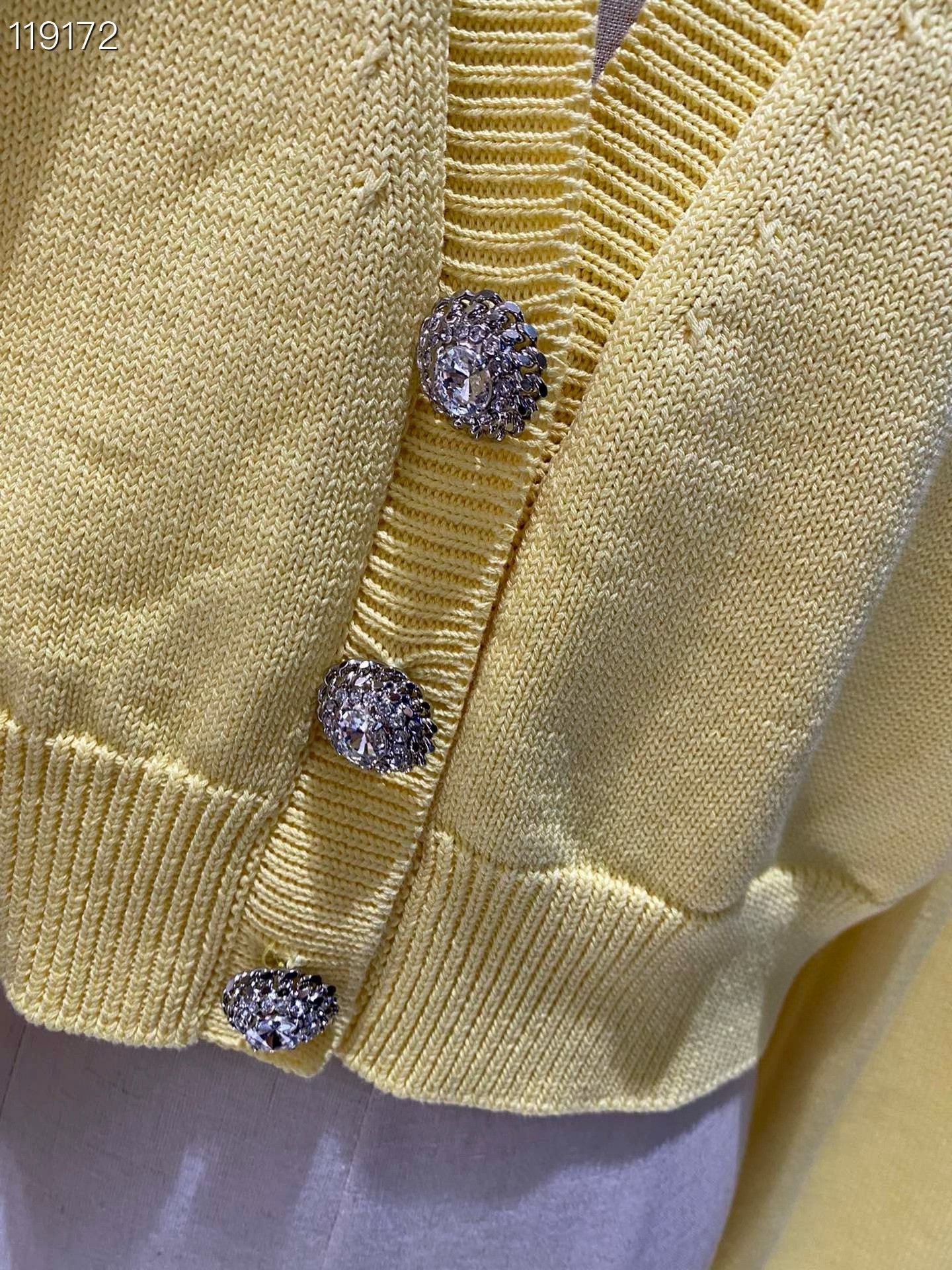 Alessandra Rich Alessandra Rich Yellow Short Cropped Cardigan Size M / US 6-8 / IT 42-44 - 3 Thumbnail