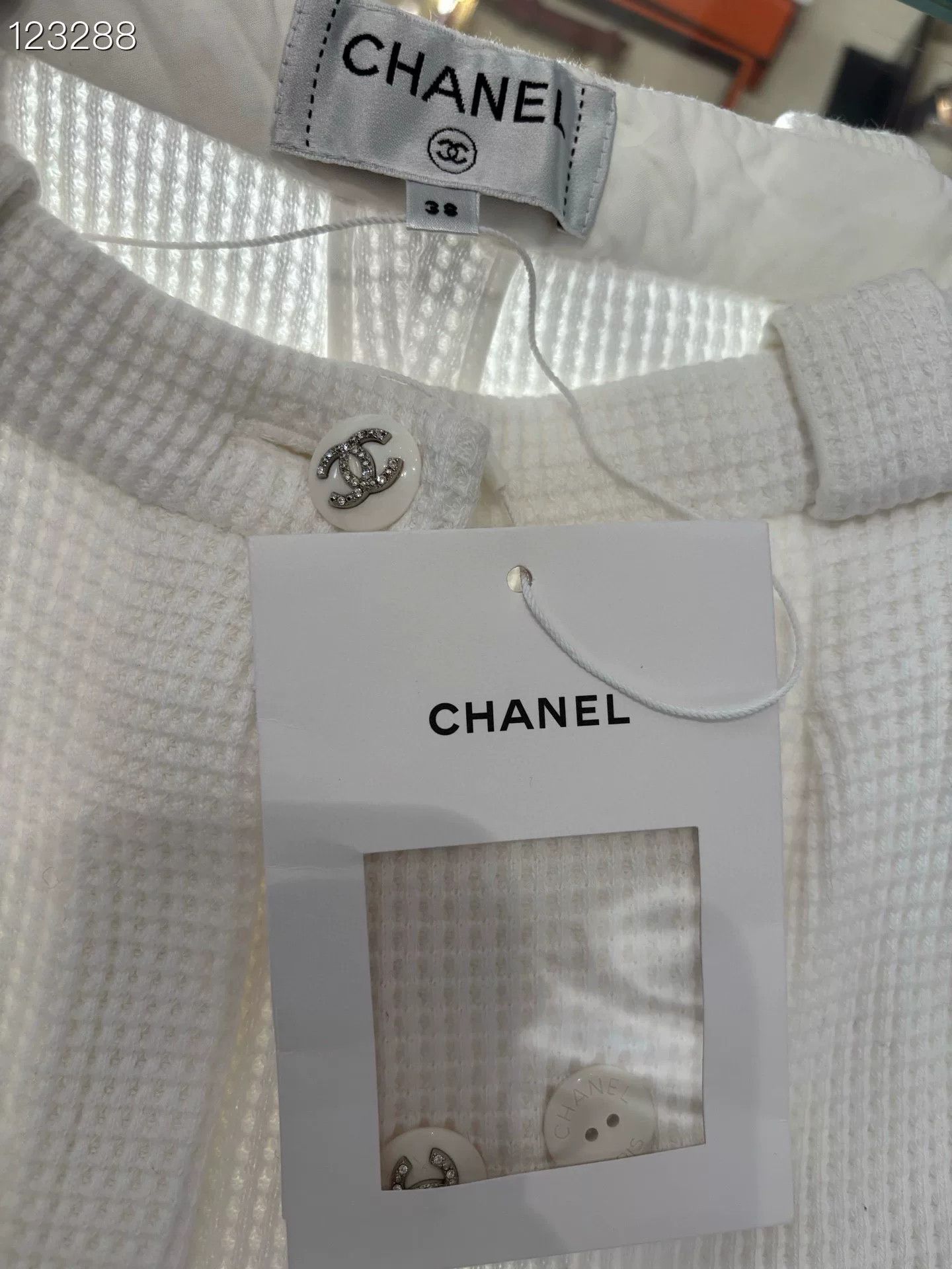 Chanel Chanel White Waffle Wide-Leg Cropped Pants Size 38" / US 16 / IT 52 - 4 Thumbnail