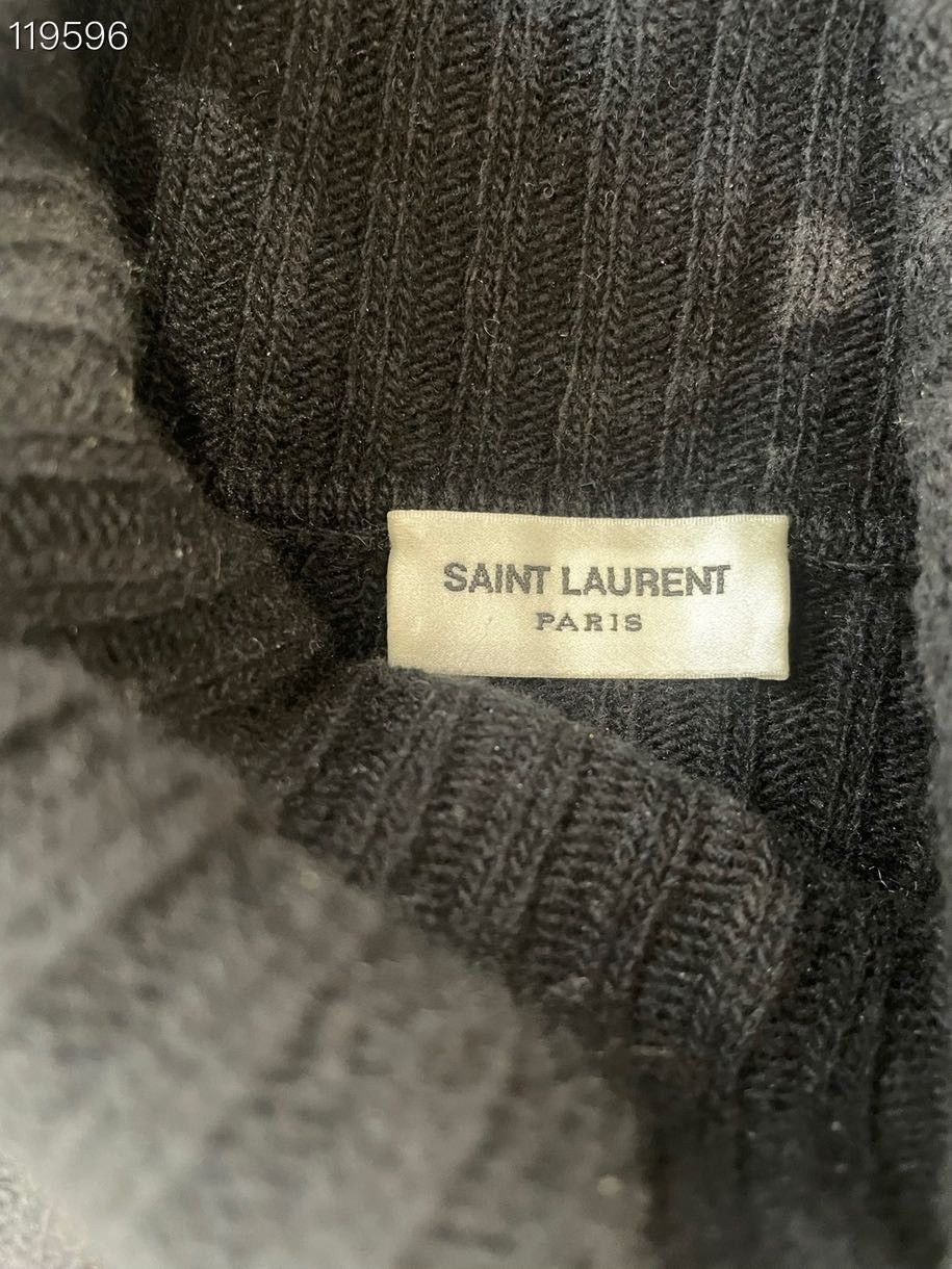 Yves Saint Laurent YSL Black Small Logo Turtleneck Sweater L Size L / US 10 / IT 46 - 3 Thumbnail