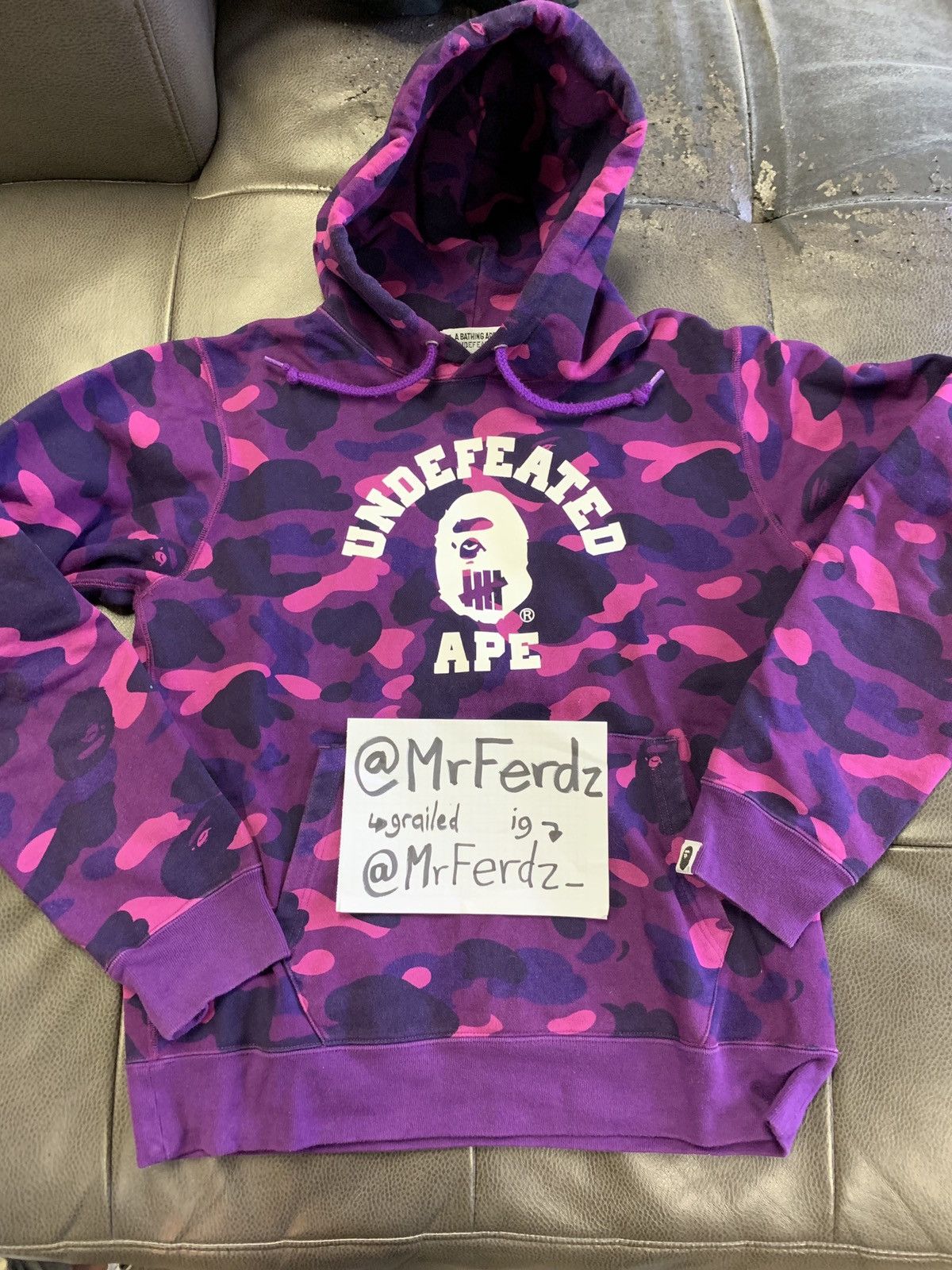 BAPE x Undefeated Color Camo College Pullover Purple