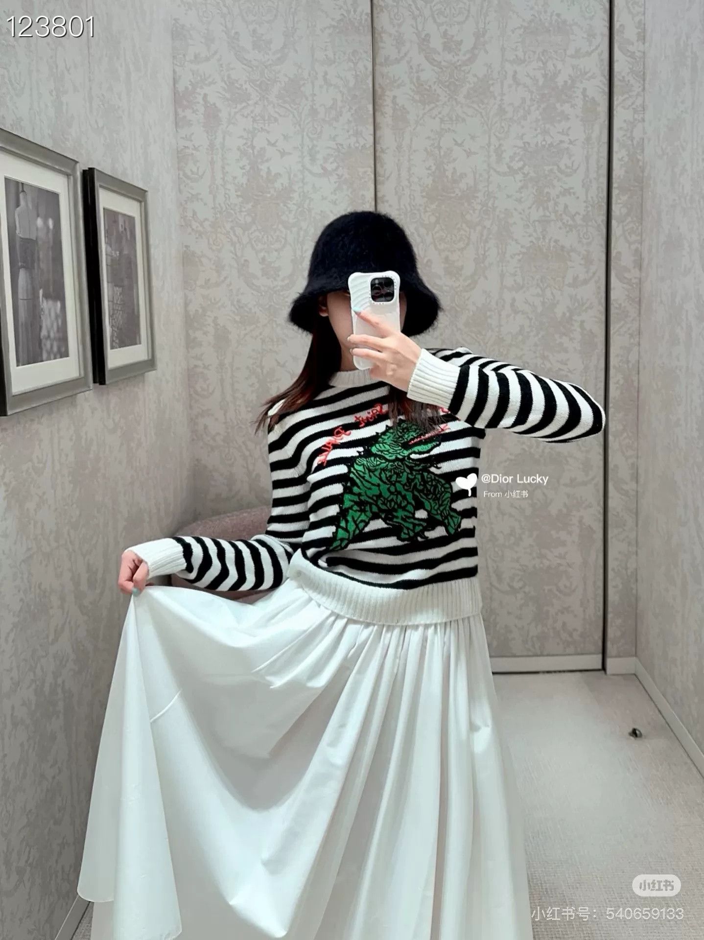 Dior Dior Black White Stripe Cashmere Knit Sweater Size S / US 4 / IT 40 - 8 Thumbnail